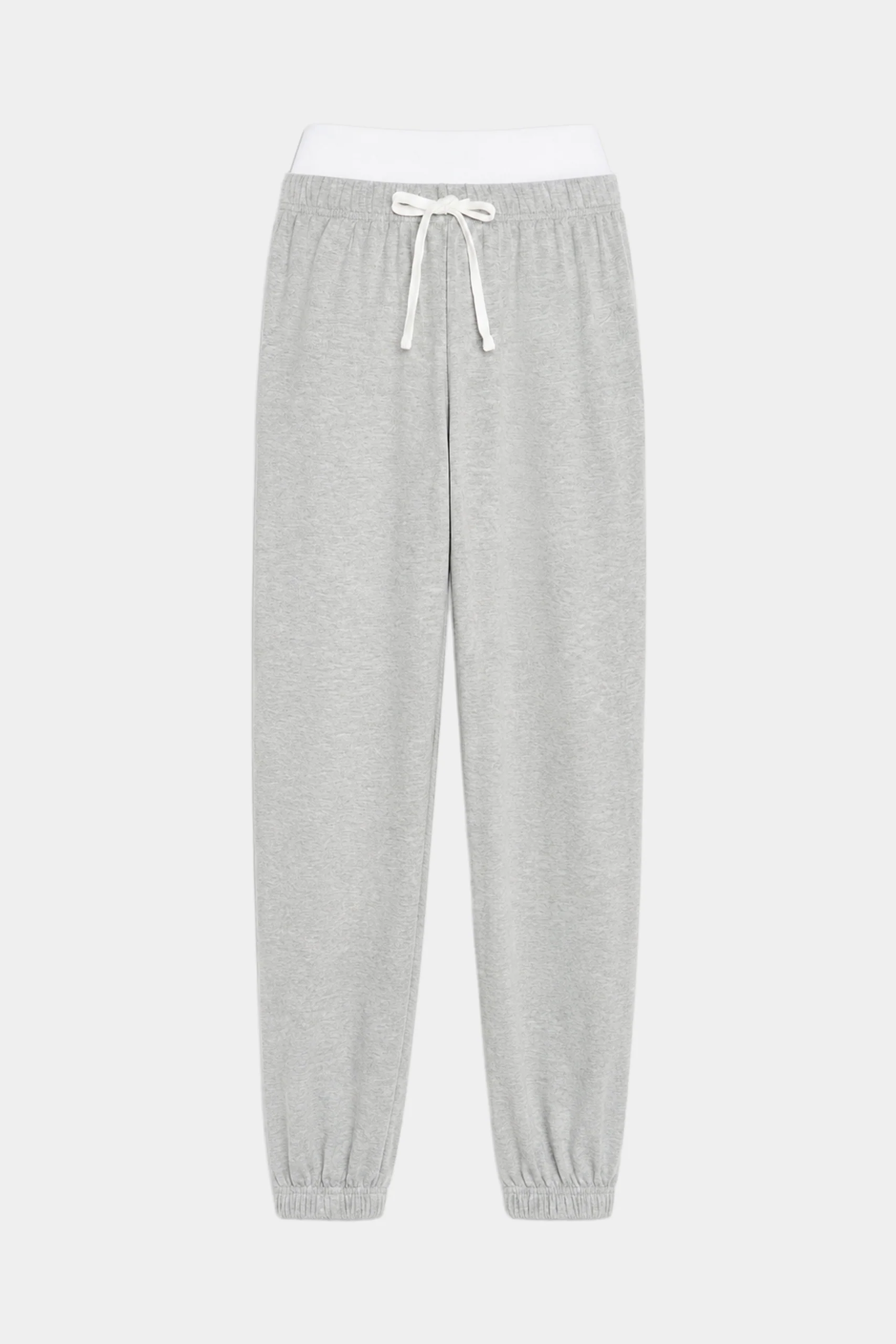 Andie Dual Waist Sweatpant - Heather Grey/White - Image 7