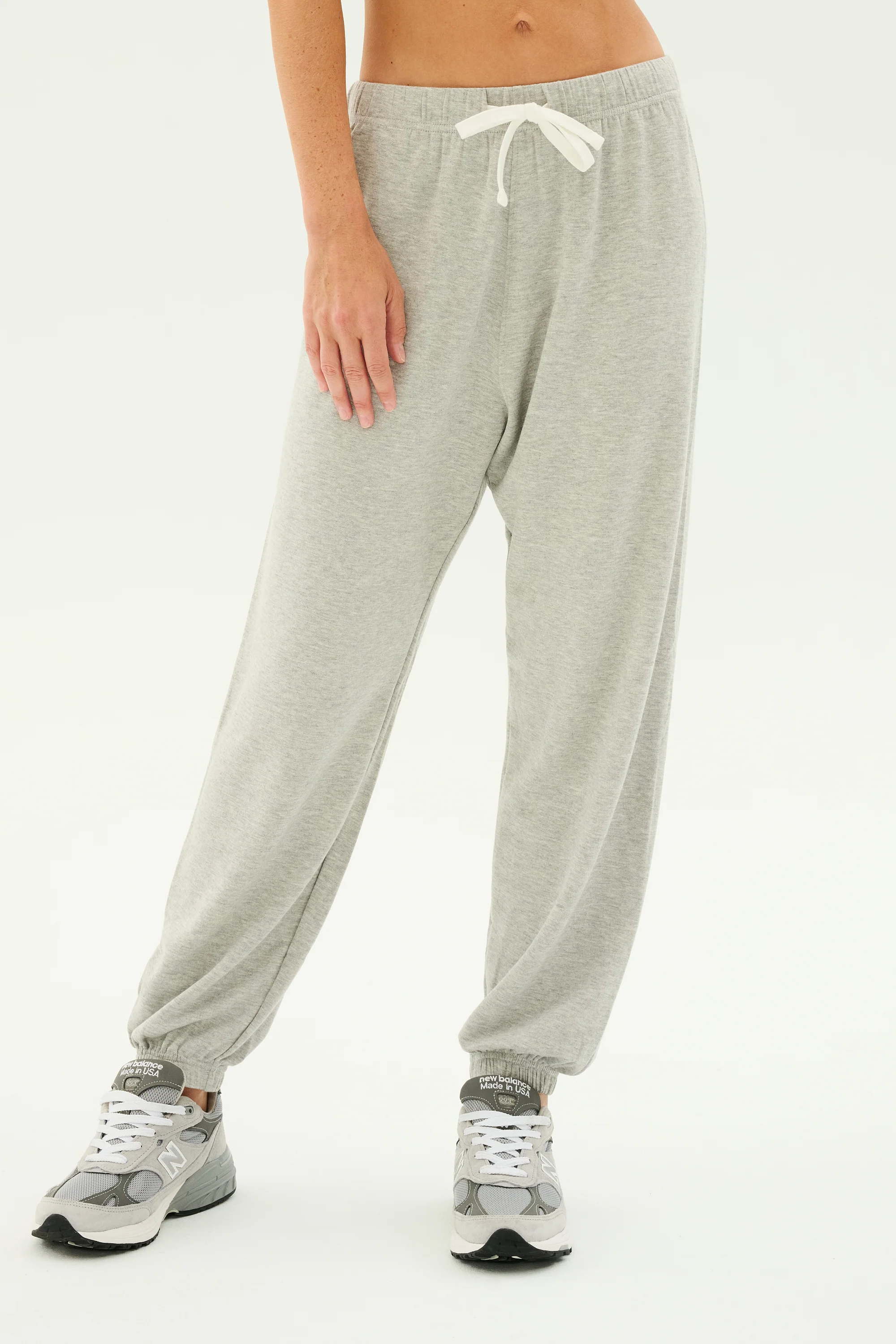 Andie Oversized Fleece Sweatpant - Heather Grey - Image 4