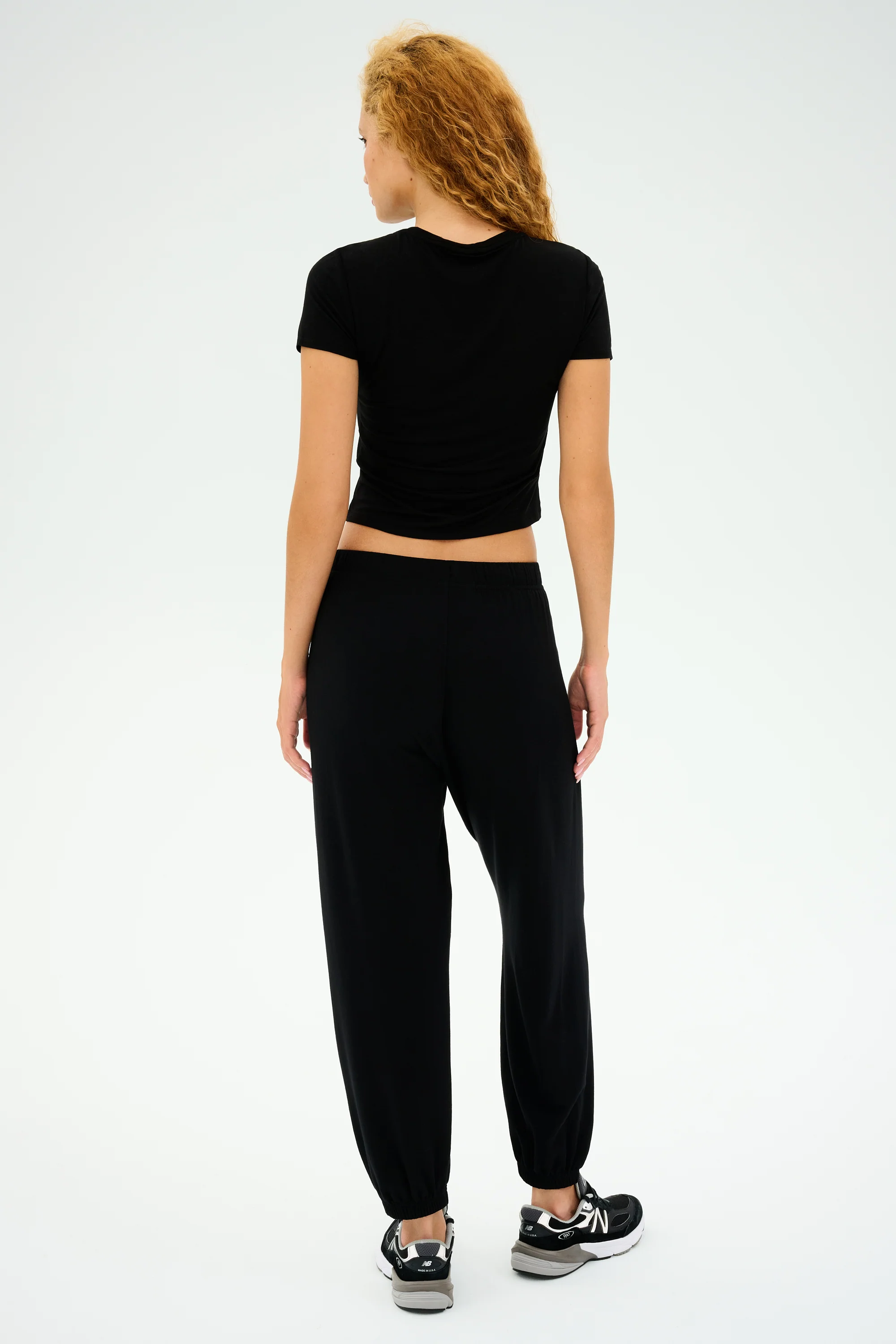 Andie Oversized Fleece Sweatpant - Black - Image 6