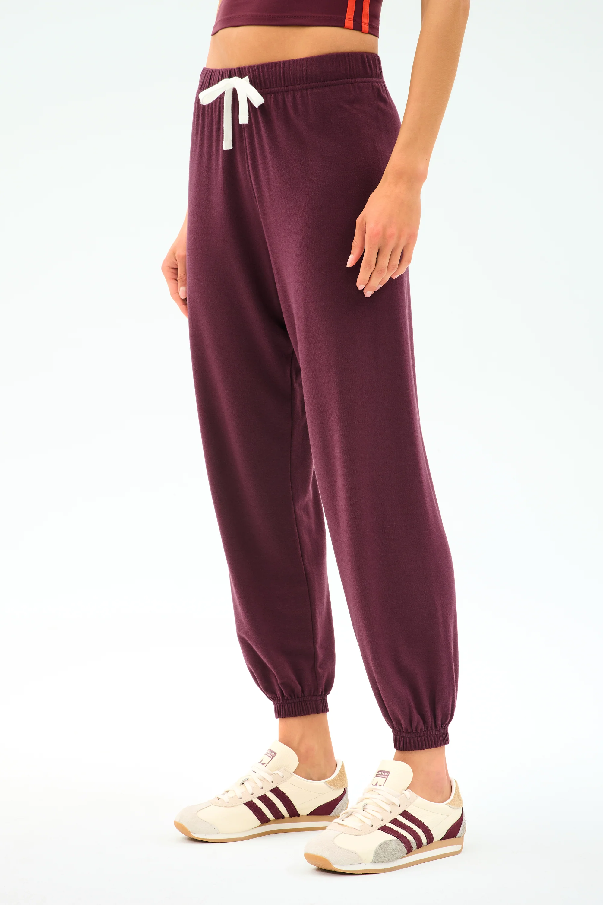 Andie Oversized Fleece Sweatpant - Dk Cherry - Image 2