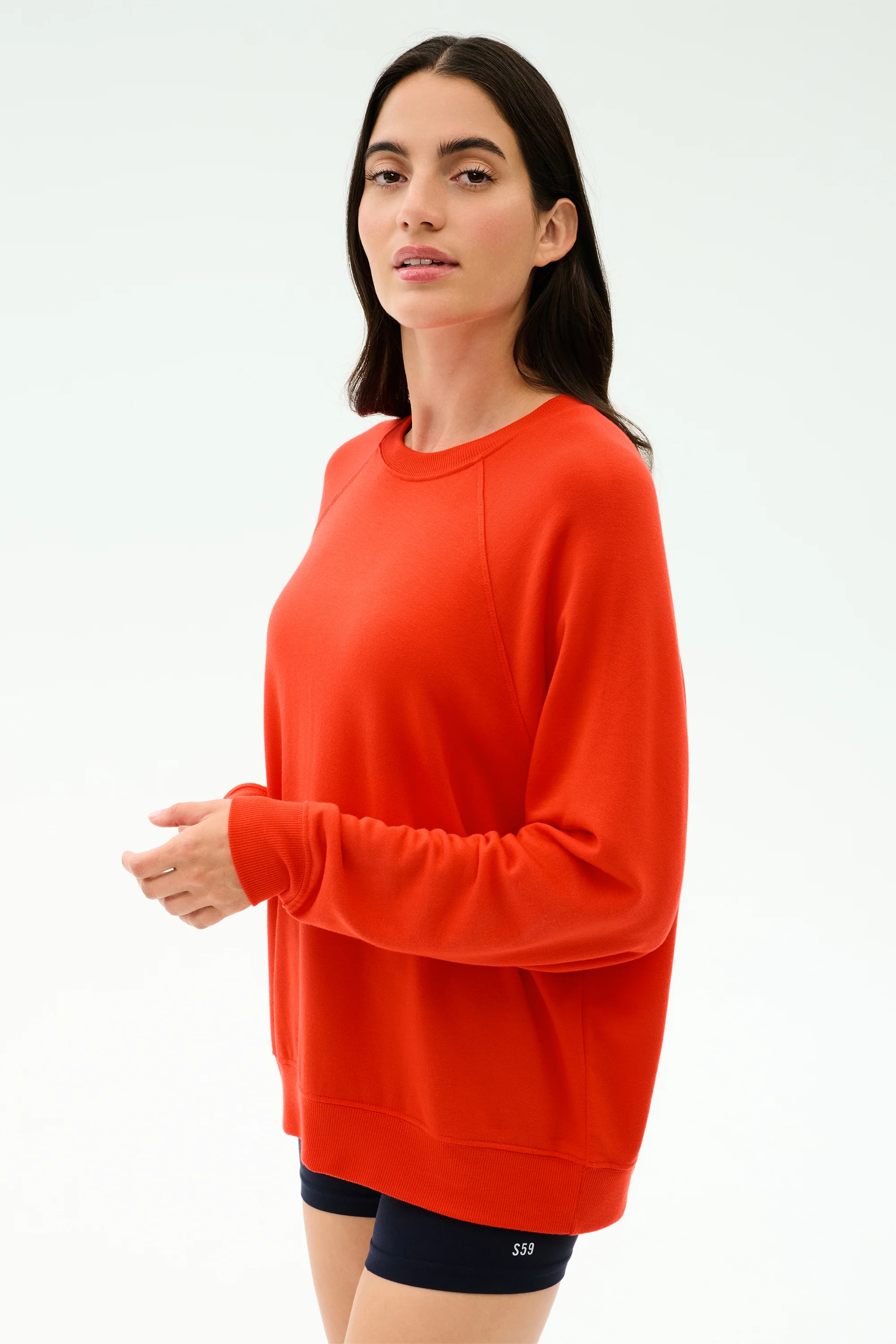 Andie Oversized Fleece Sweatshirt - Lotus Red - Image 3