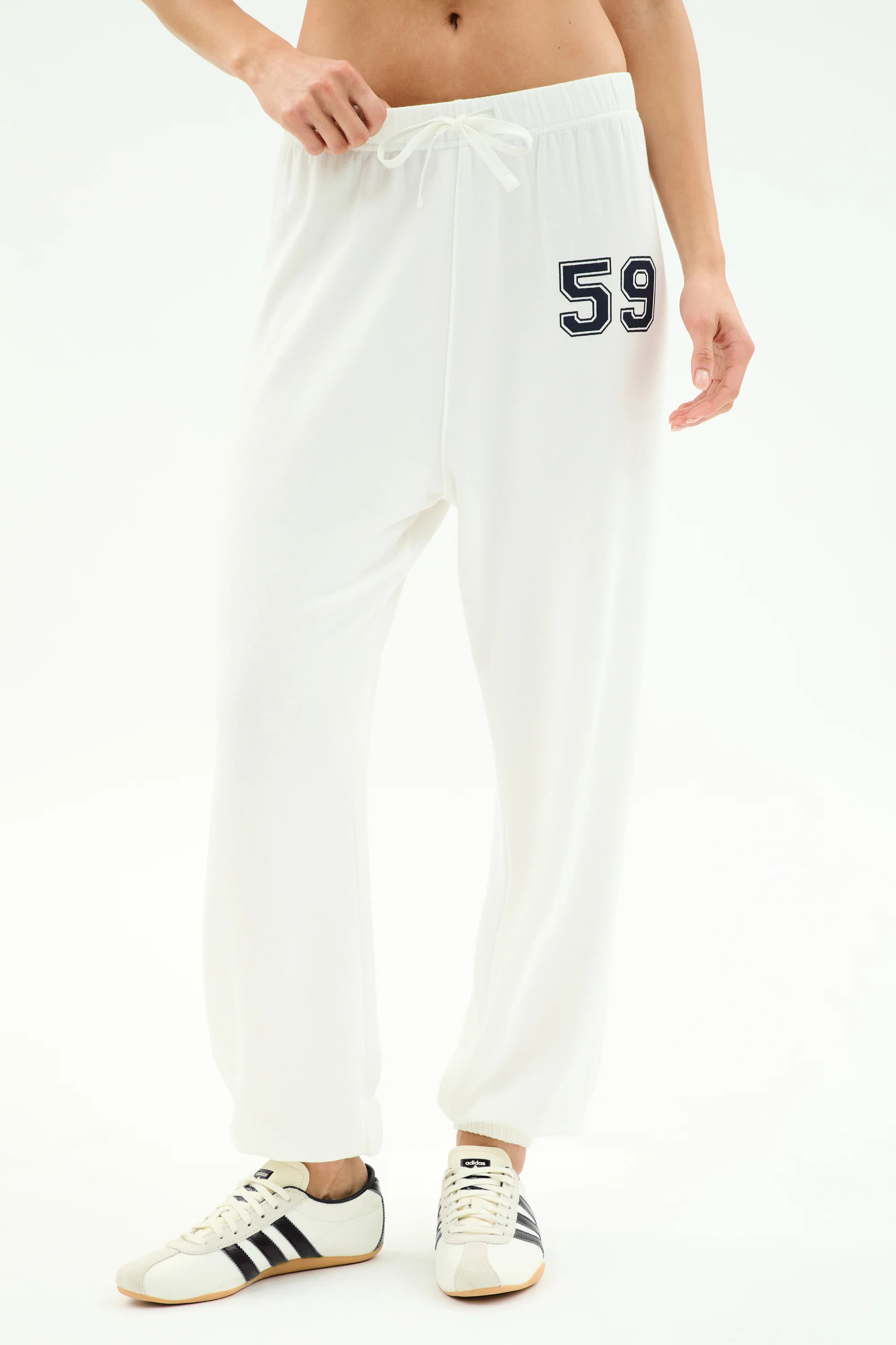 Andie Oversized Fleece Varsity 59 Sweatpant - White/59 - Image 2