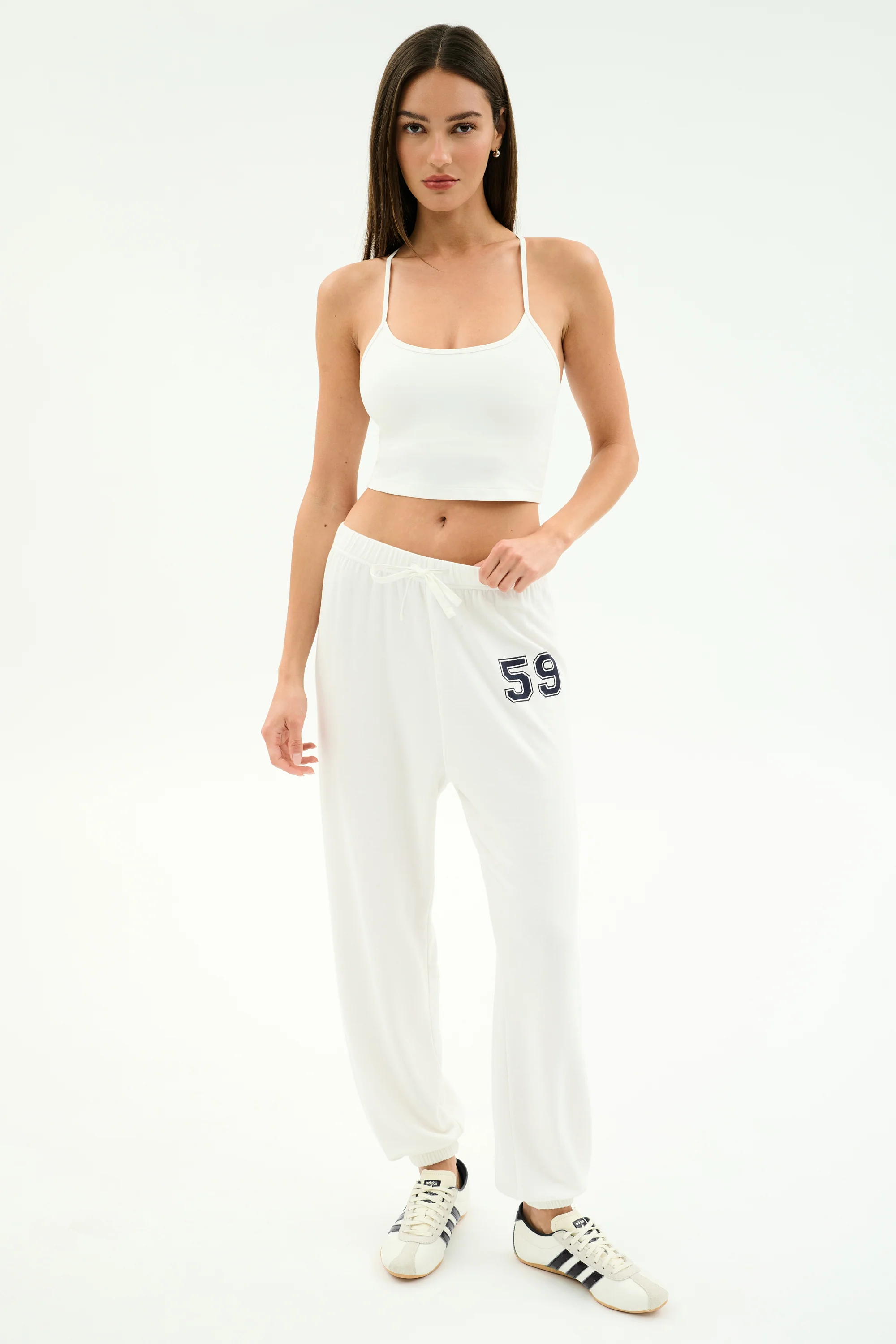Andie Oversized Fleece Varsity 59 Sweatpant - White/59 - Image 4