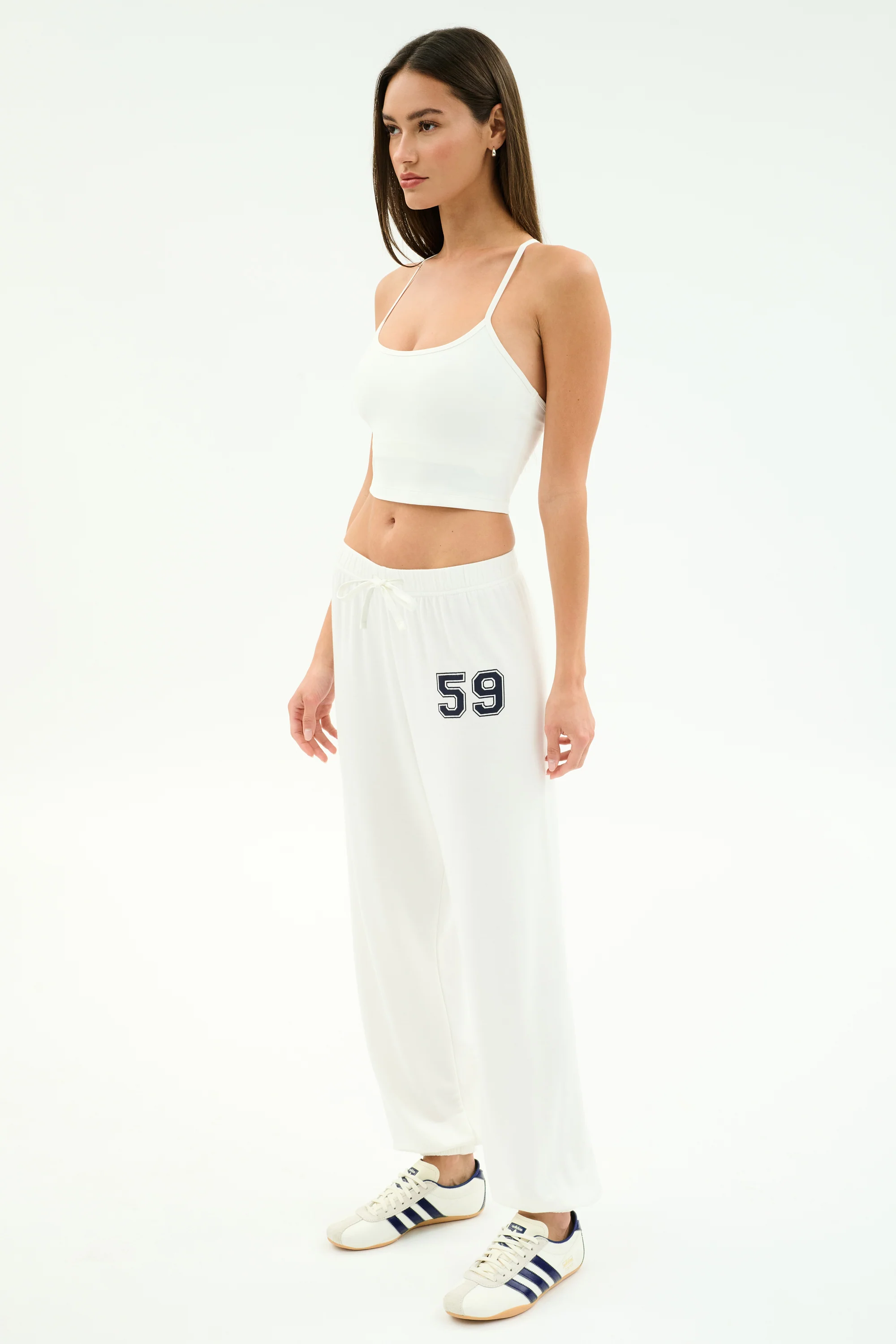 Andie Oversized Fleece Varsity 59 Sweatpant - White/59 - Image 5