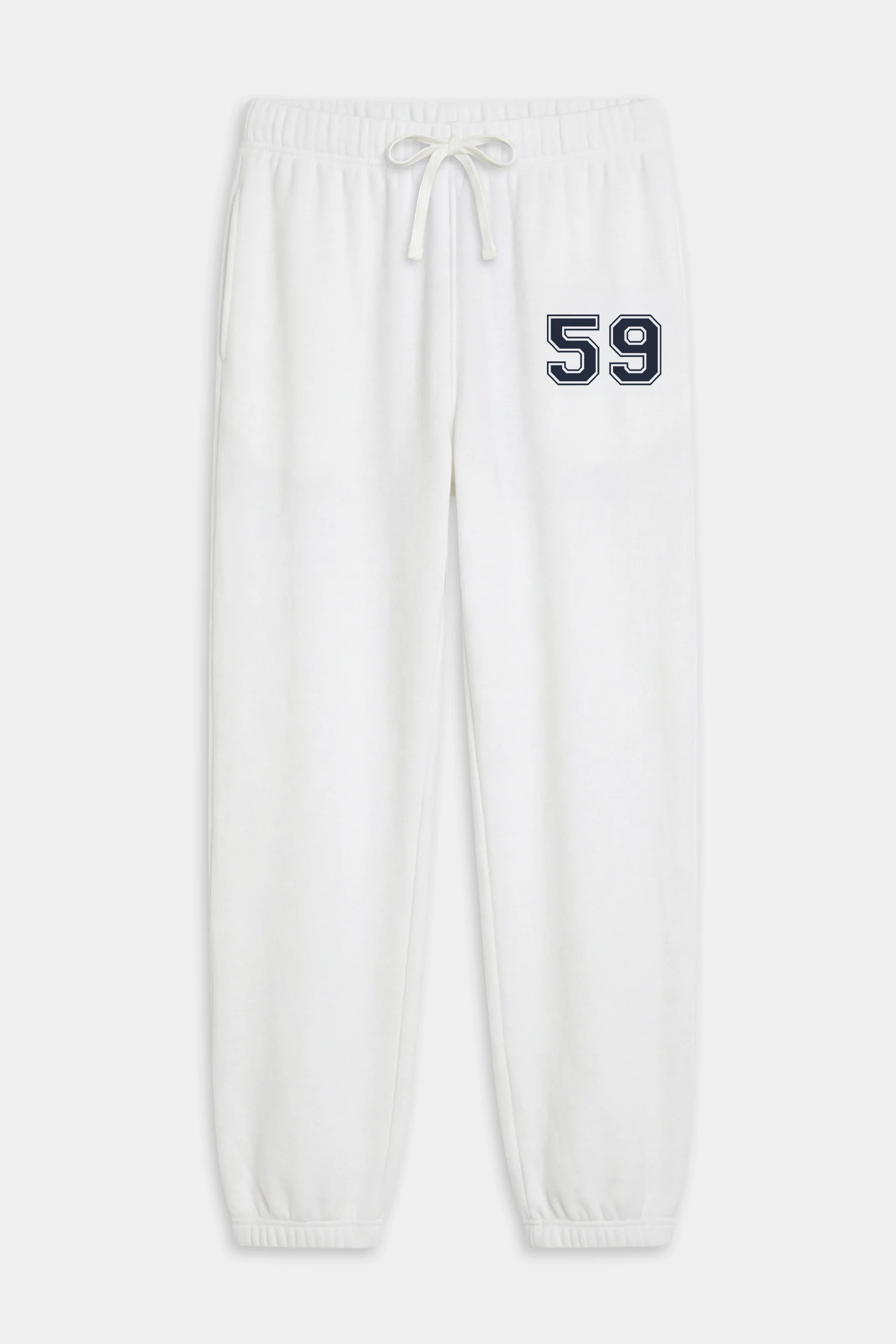 Andie Oversized Fleece Varsity 59 Sweatpant - White/59 - Image 7