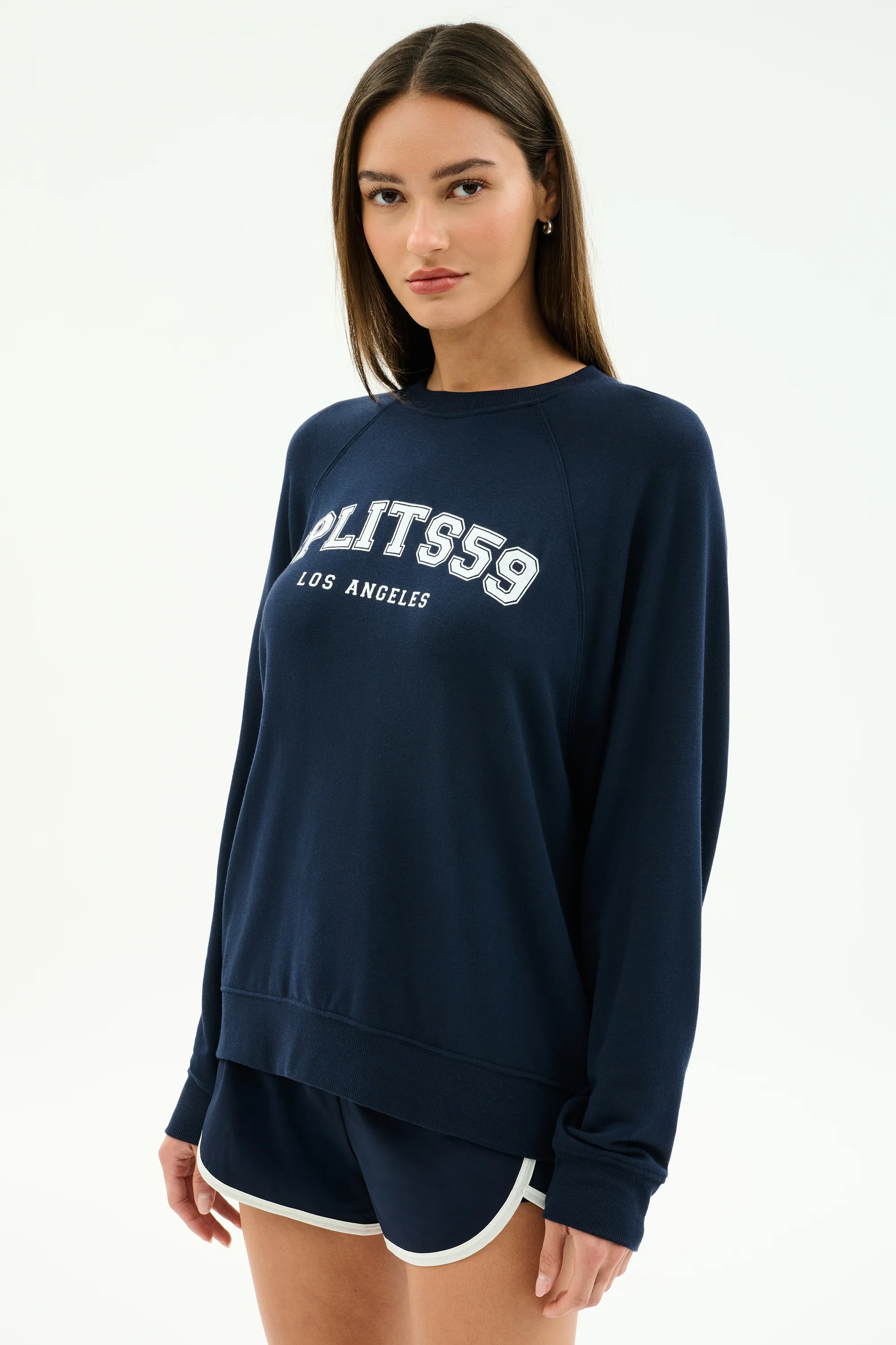 Andie Oversized Fleece Varsity Graphic Sweatshirt - Indigo/Splits59 Los Angeles - Image 2