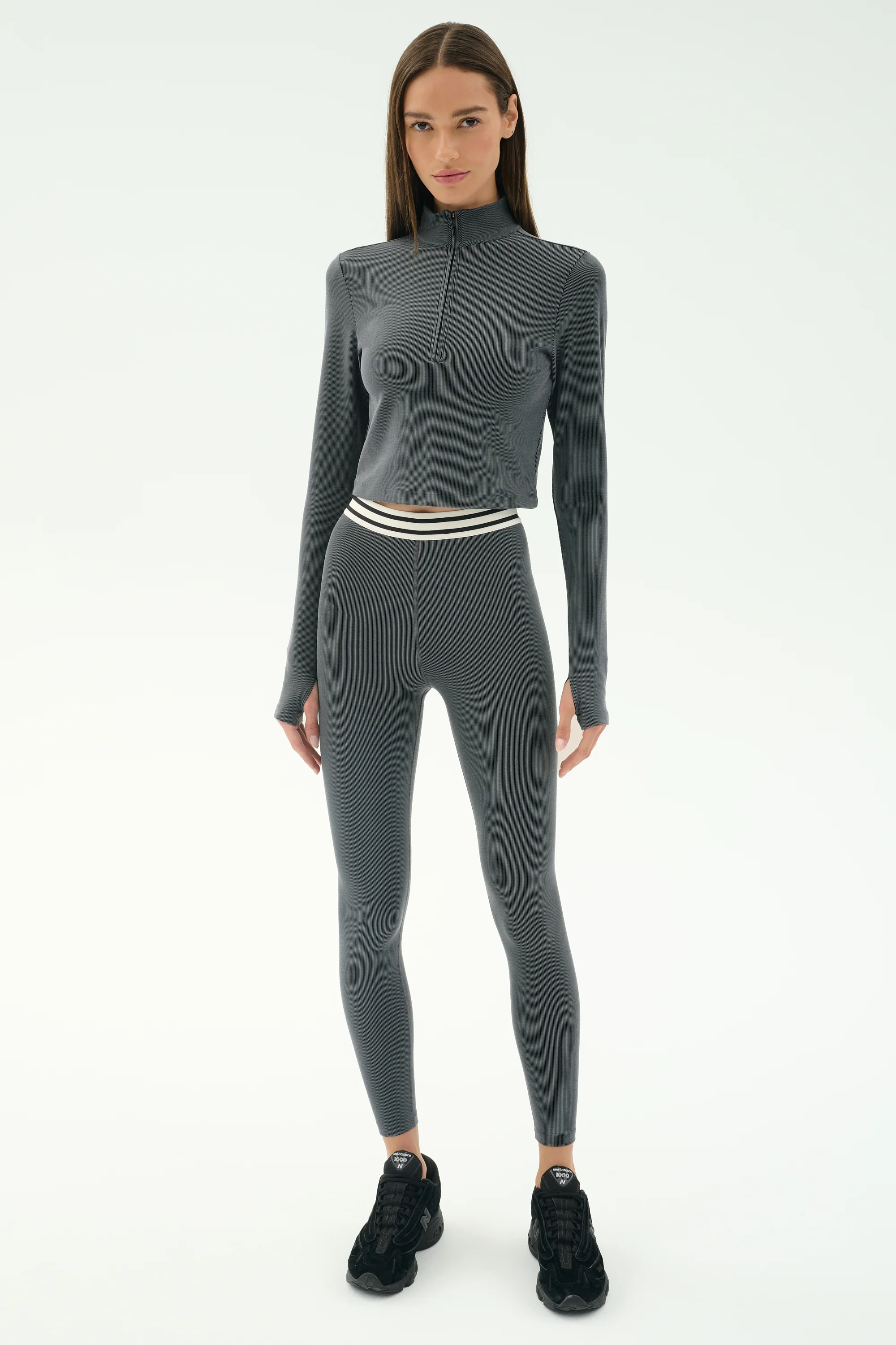 Bailey Active Rib High Waist 7/8 - Heather Grey - Image 5