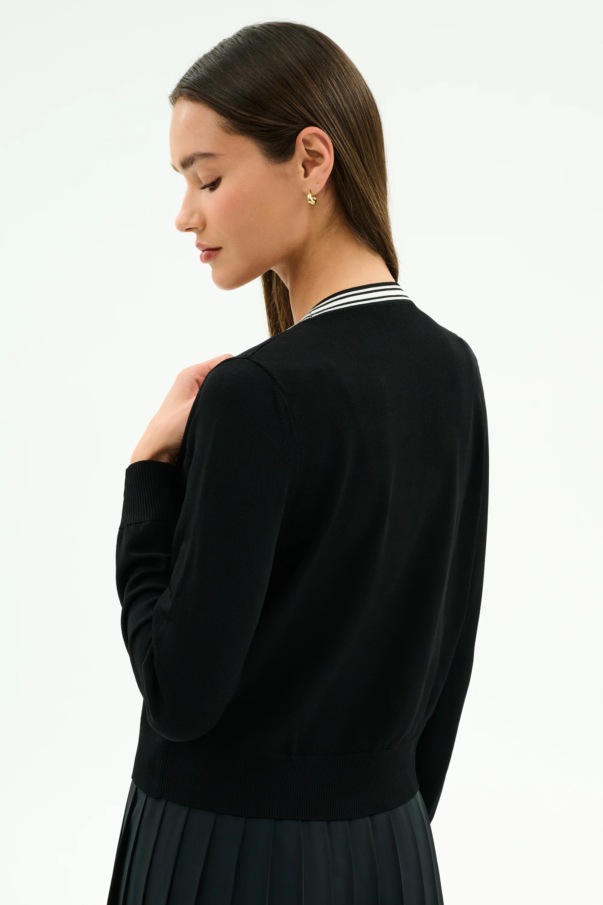 Bekah Knit Cardigan - Black/White - Image 3