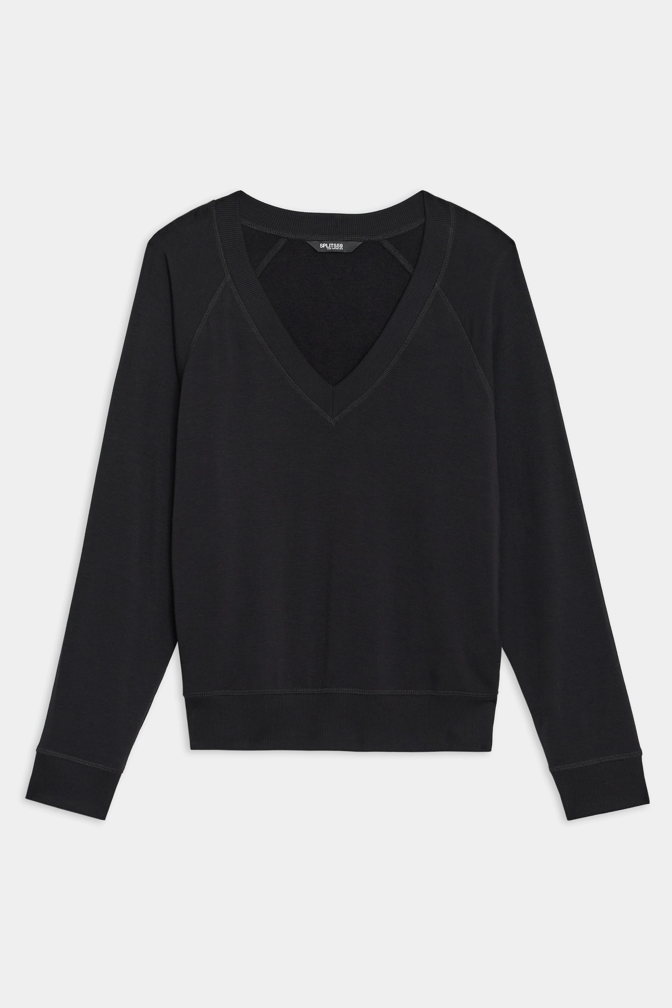 Bennie Fleece V Neck Sweatshirt - Black - Image 7