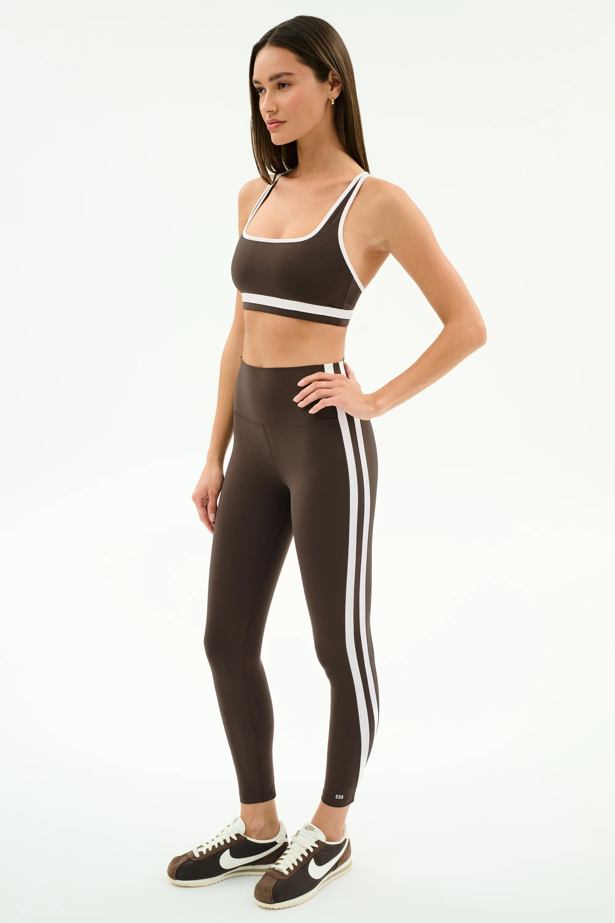 Bianca High Waist Rigor 7/8 - Dark Chocolate/White - Image 5