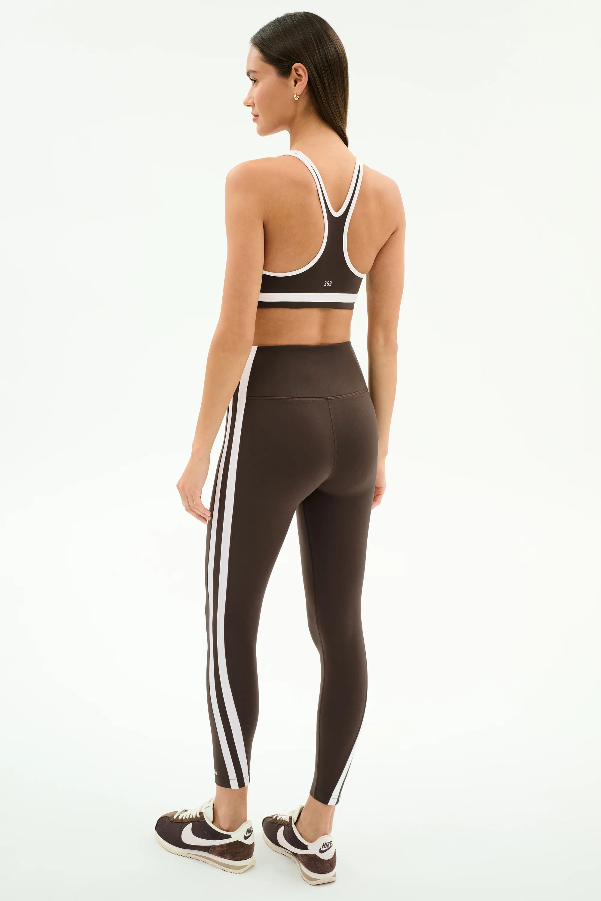 Bianca High Waist Rigor 7/8 - Dark Chocolate/White - Image 6