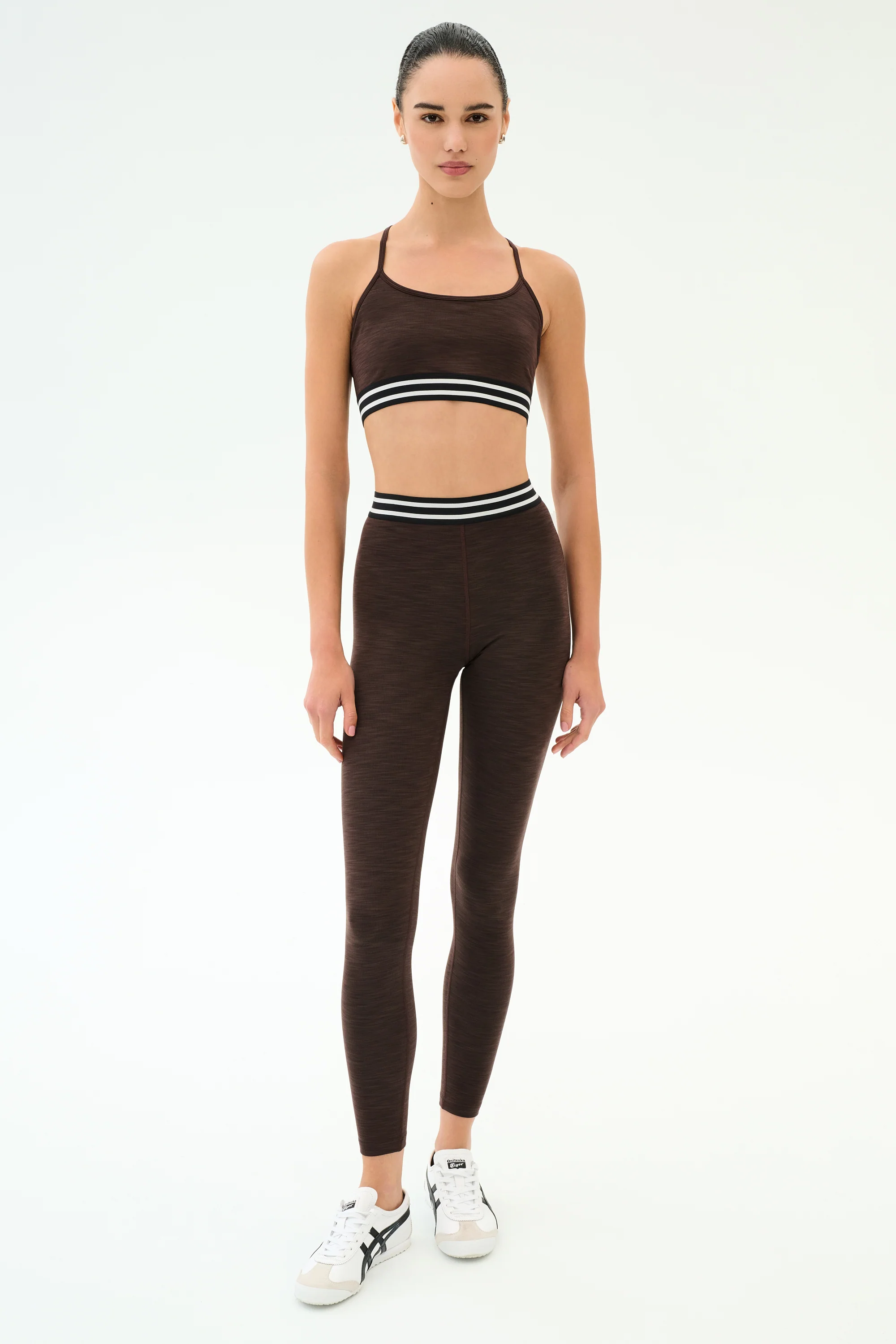 Cali Active Rib Bra - Heather Dark Chocolate - Image 4