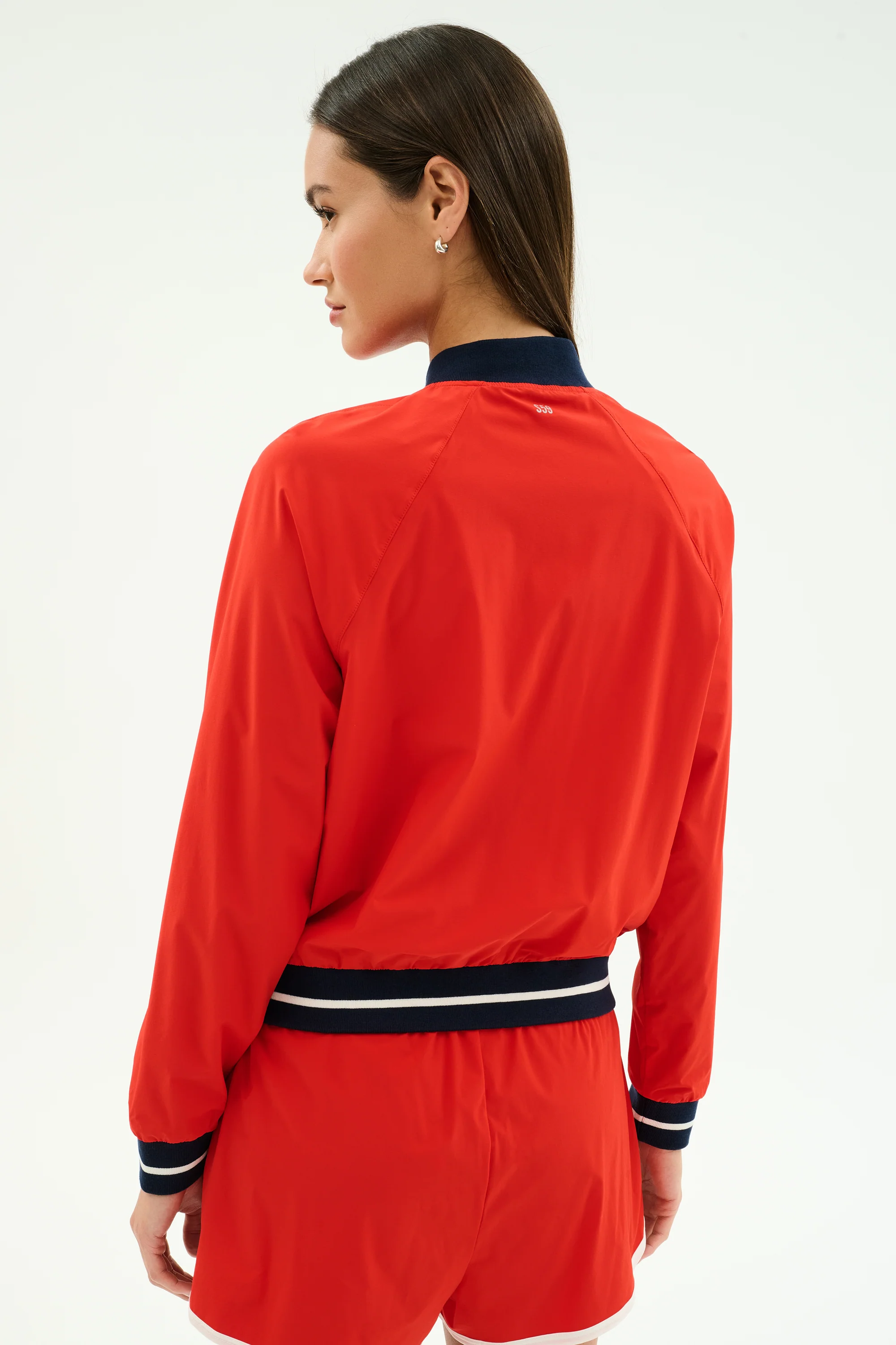 Carrie Woven Nylon Jacket - Lotus Red/Indigo - Image 3