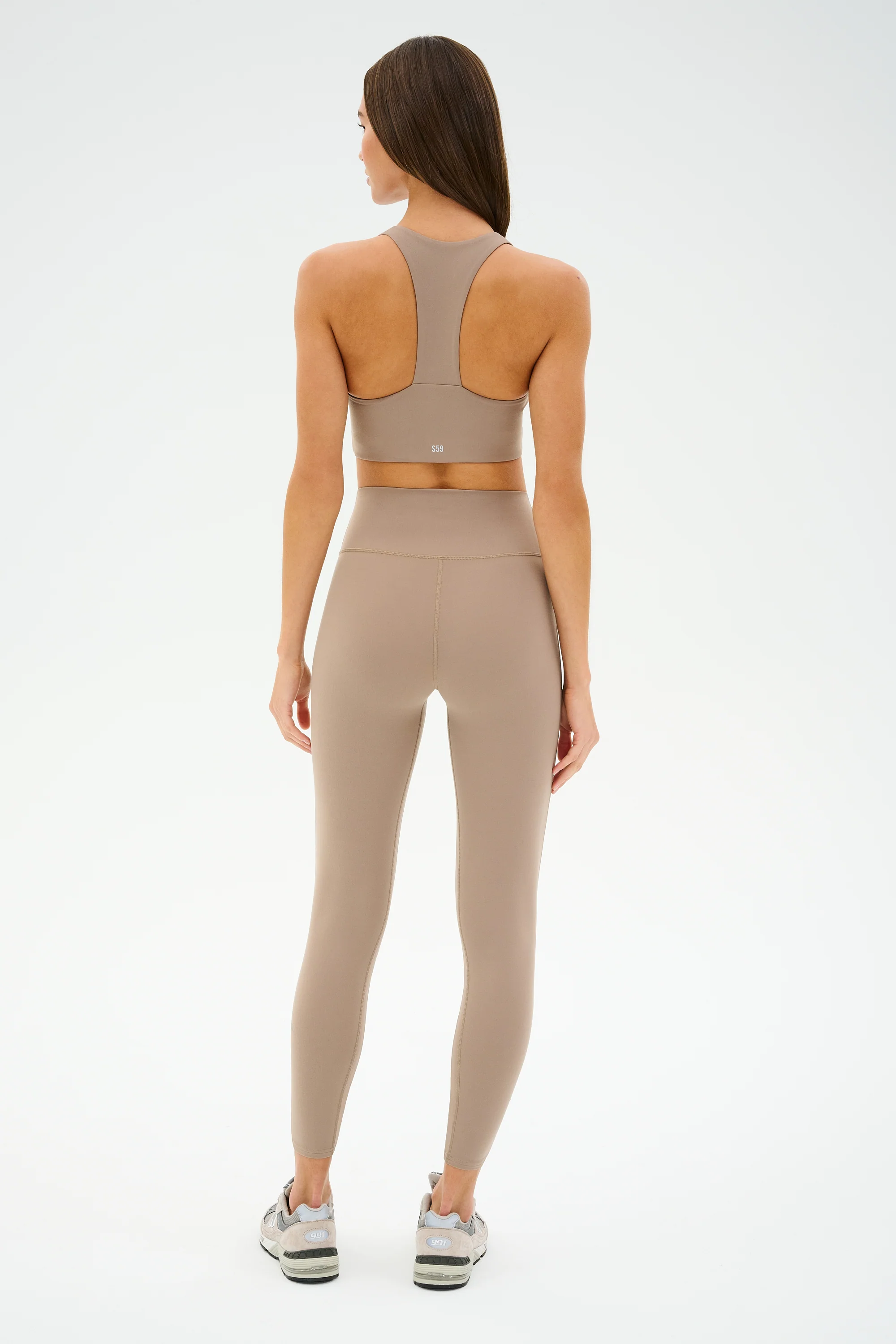 Chevron Airweight High Waist 7/8 - Latte/Indigo - Image 6