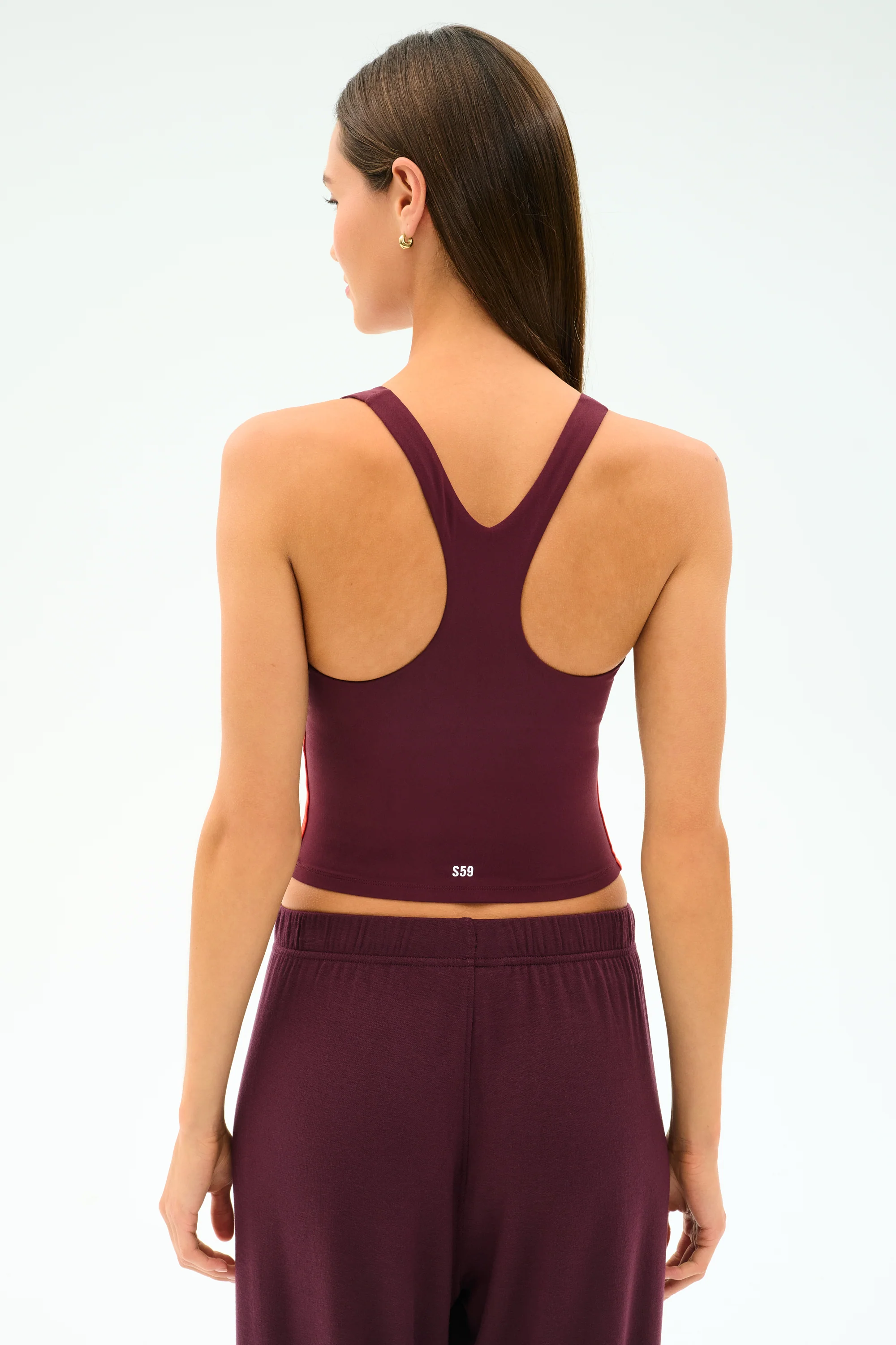 Ella Airweight Tank - Dark Cherry/Valencia - Image 3