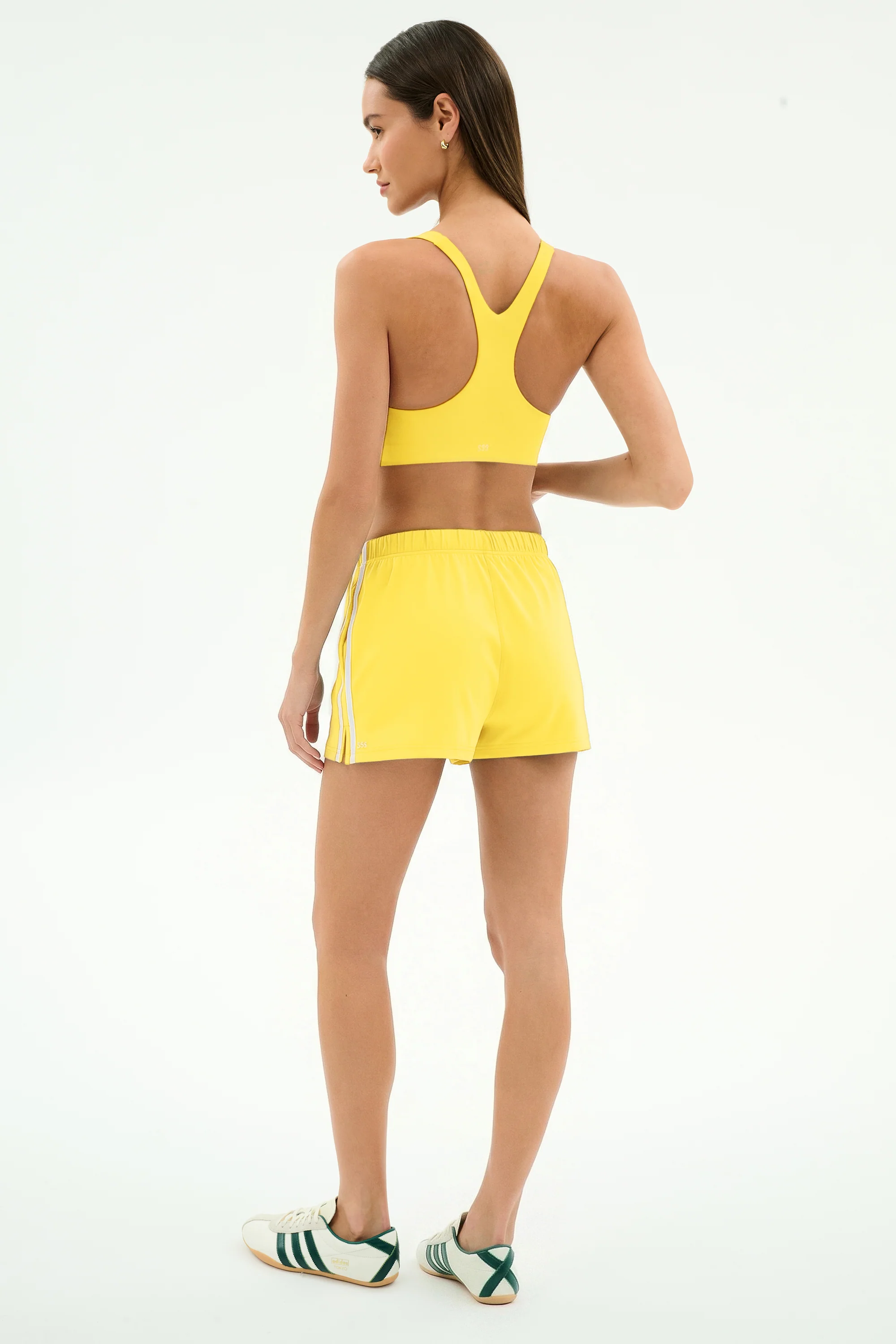Ella Airweight Track Short - Bright Yellow/White - Image 3