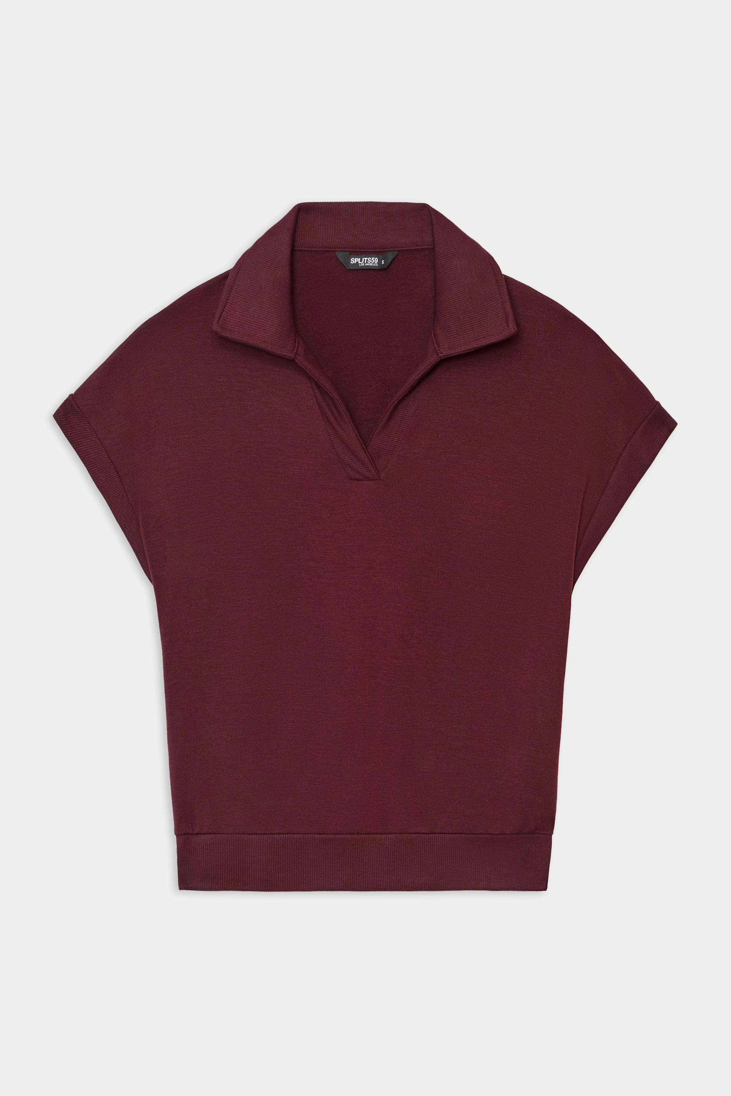 Evie Fleece Sleeveless Polo - Dark Cherry - Image 7