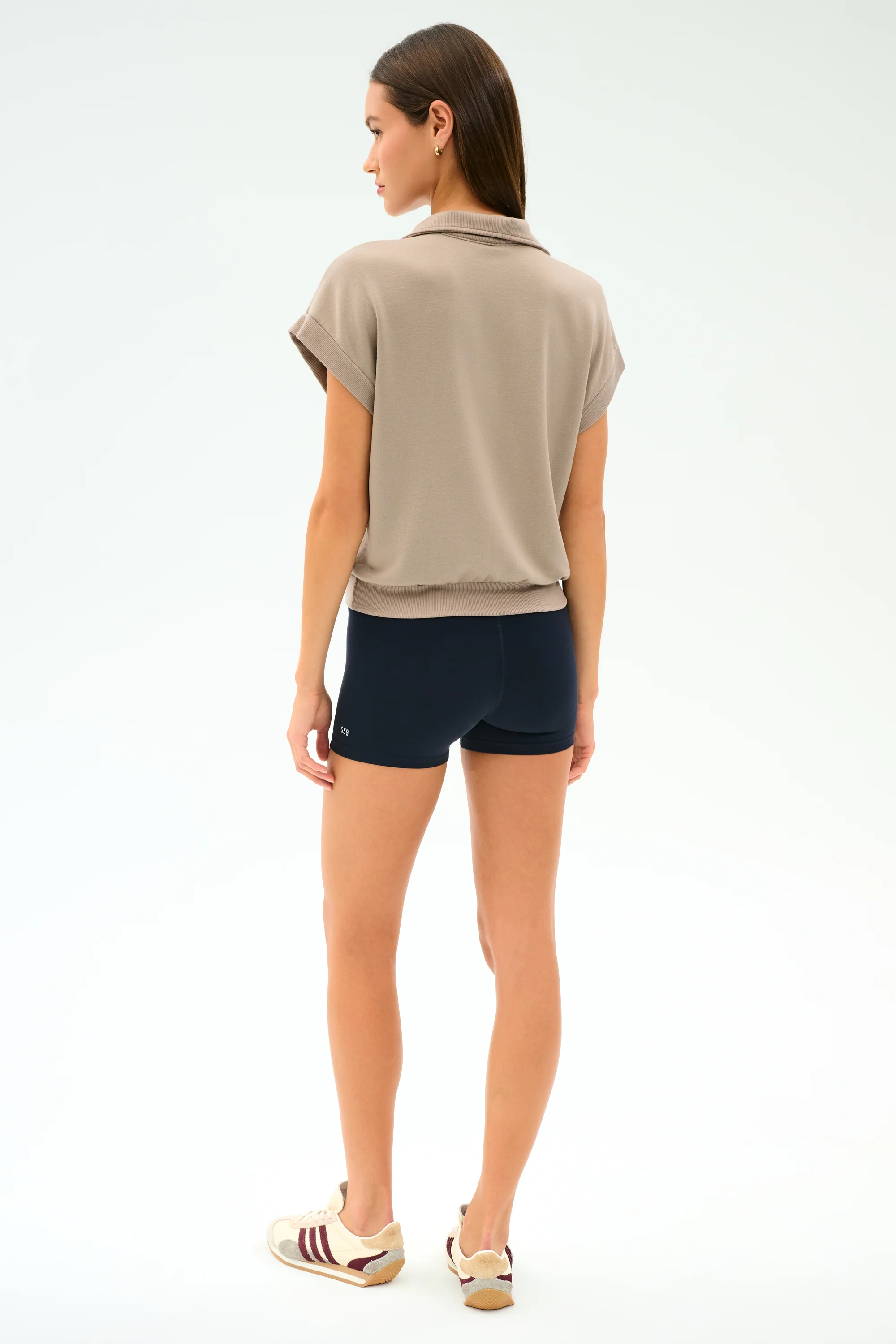 Evie Fleece Sleeveless Polo - Latte - Image 6