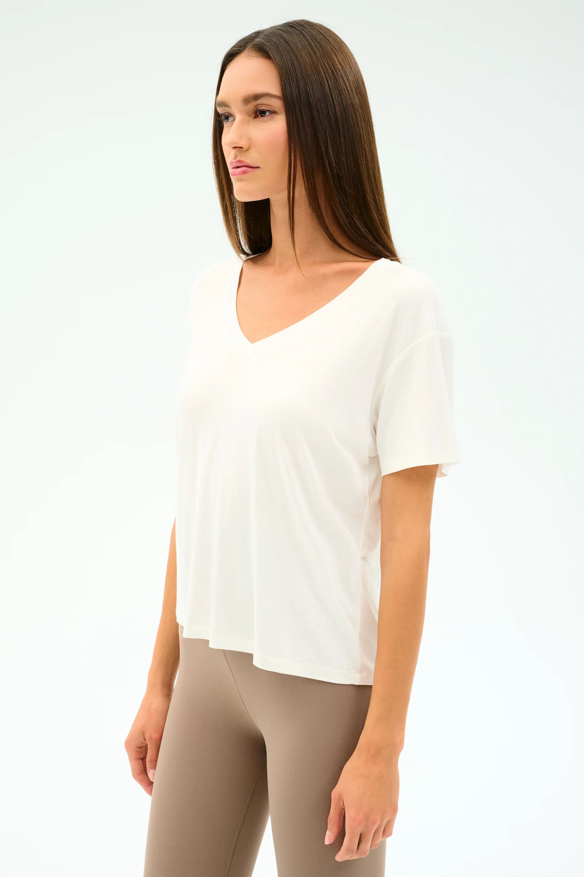 Georgia Jersey V-Neck - White - Image 2