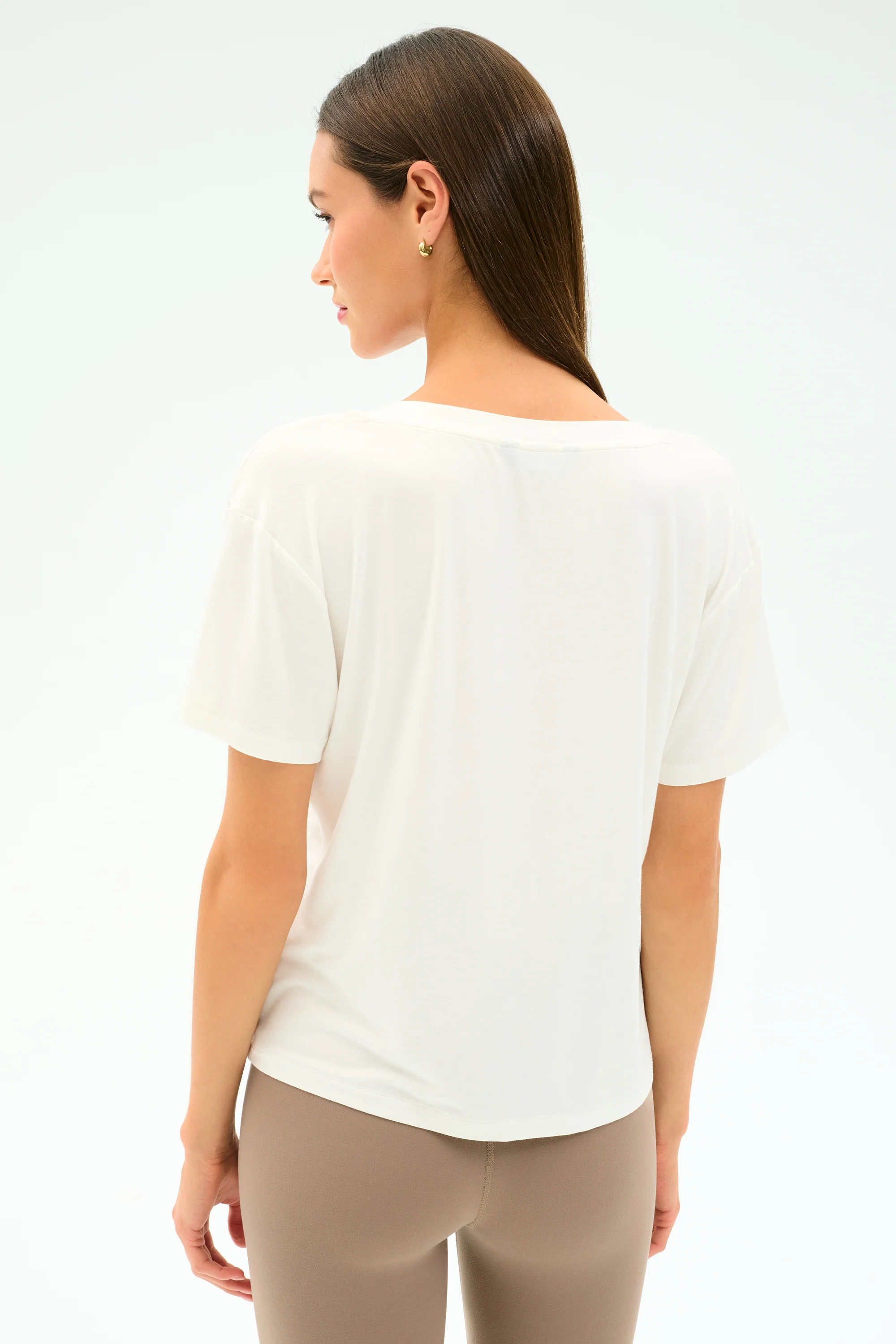 Georgia Jersey V-Neck - White - Image 3