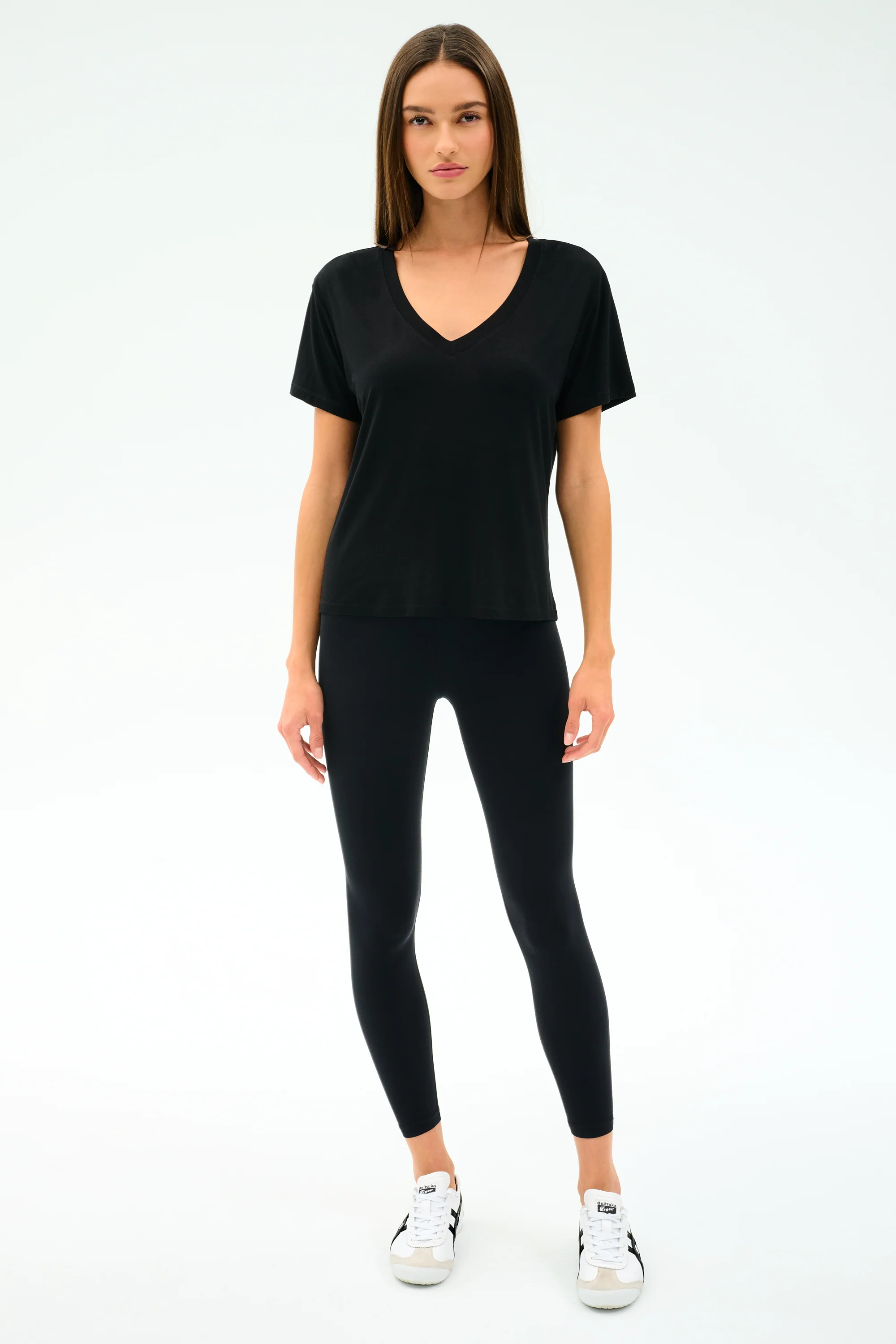 Georgia Jersey V-Neck - Black - Image 4