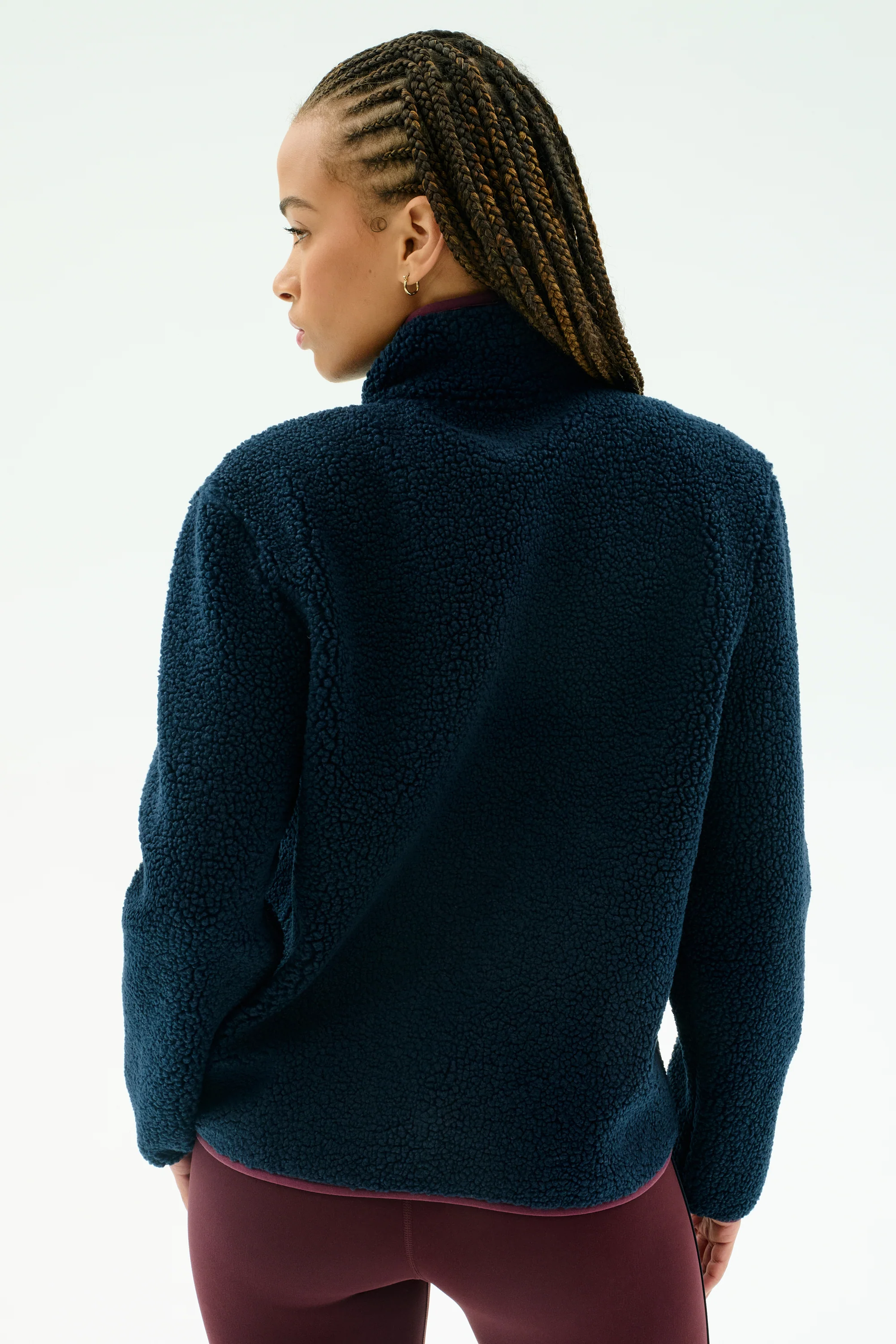 Harris Sherpa Jacket - Indigo/Dark Cherry - Image 3