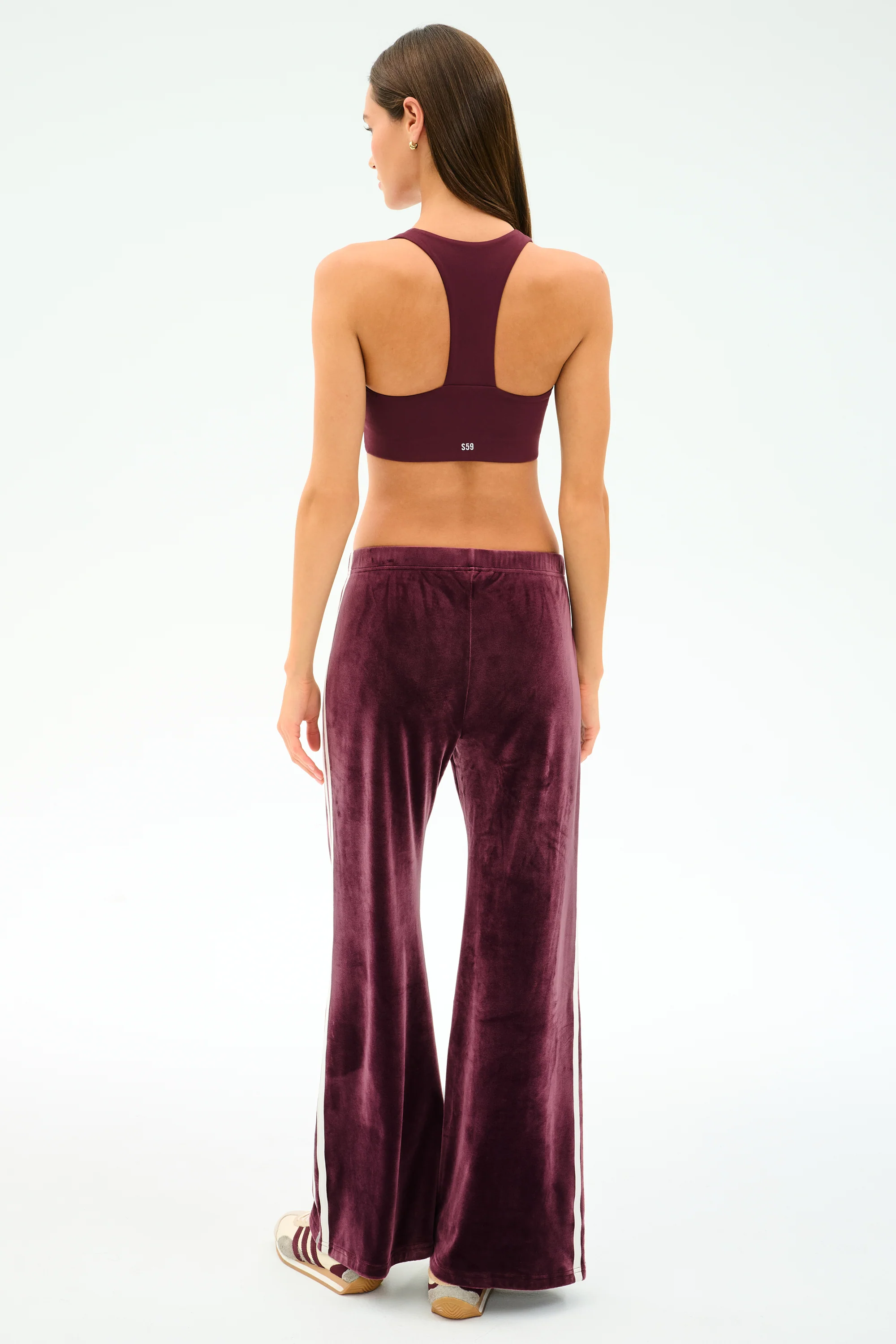 Heritage Velour Pant - Dark Cherry/White - Image 6