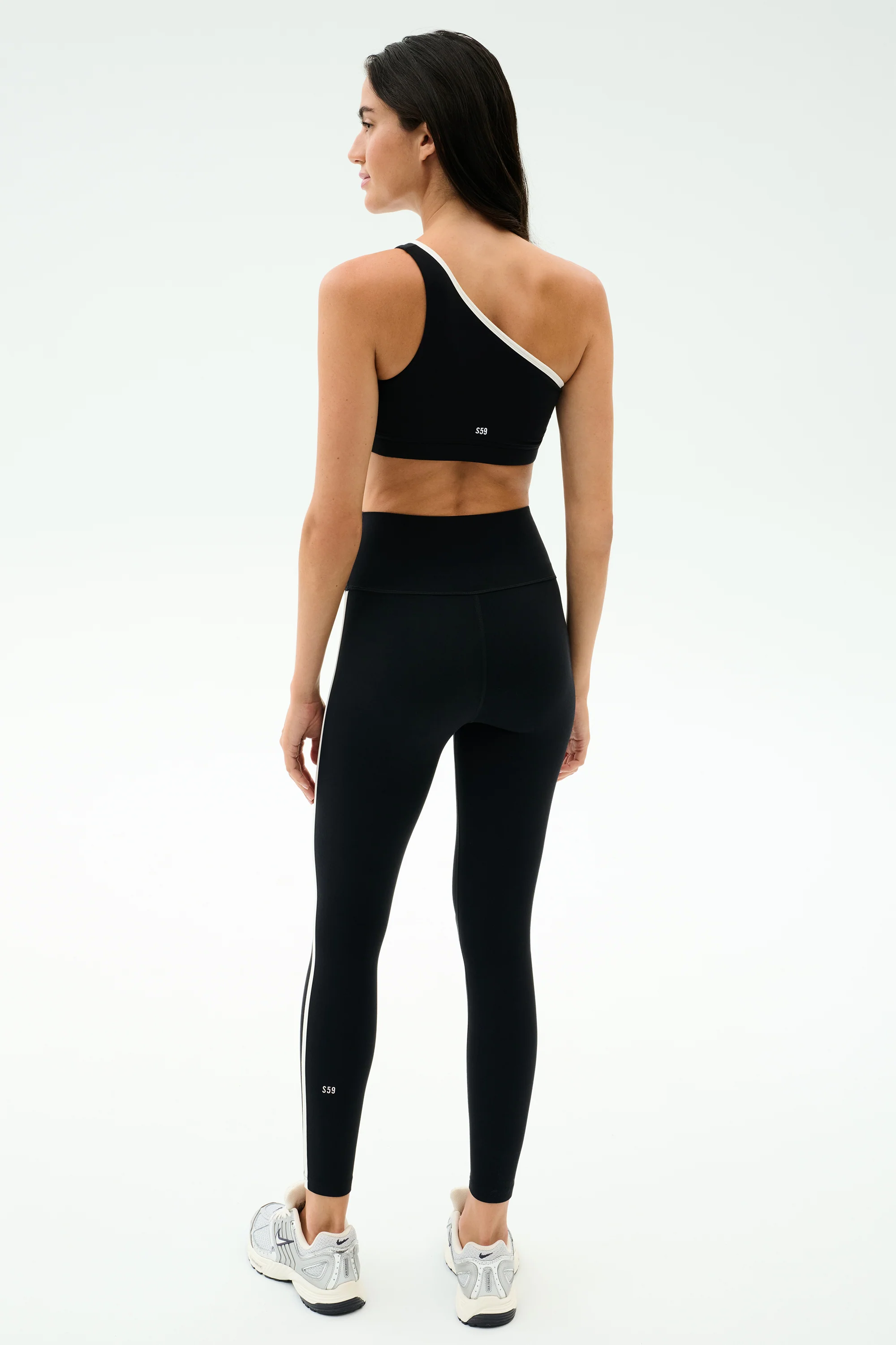 Josie Airweight One Shoulder Bra - Black/White - Image 6