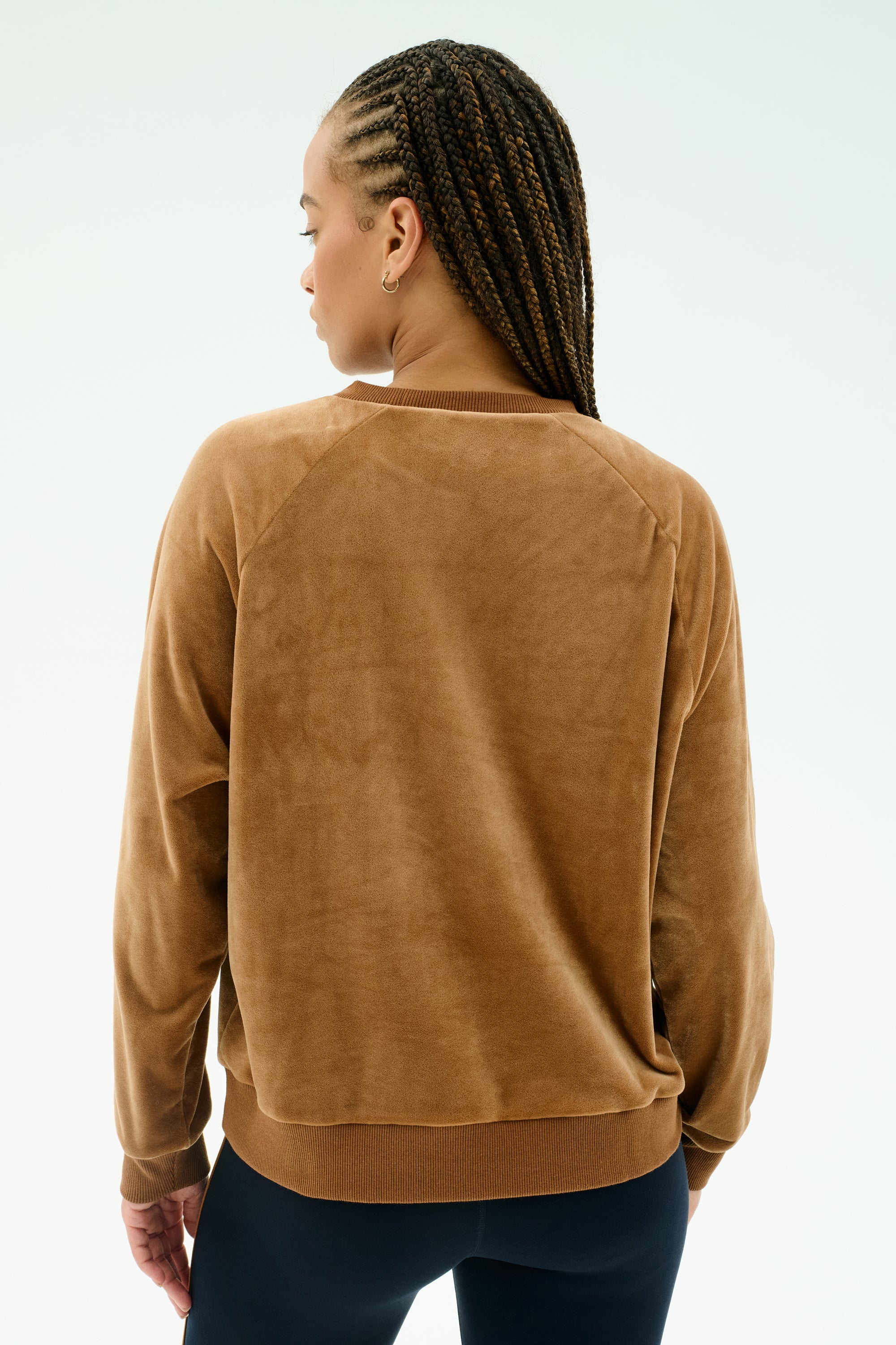 Joy Velour Crewneck - Honey - Image 3