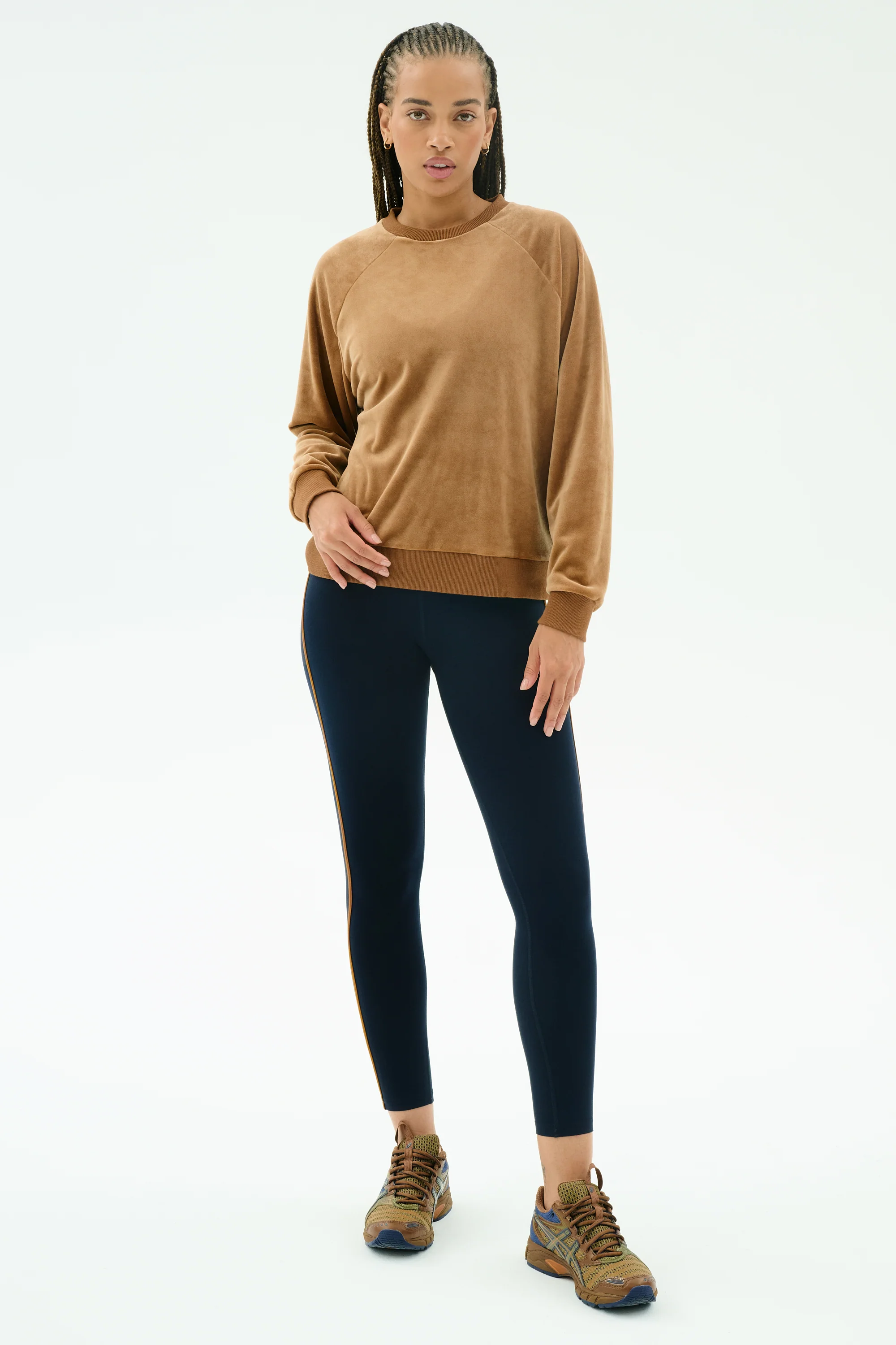 Joy Velour Crewneck - Honey - Image 4