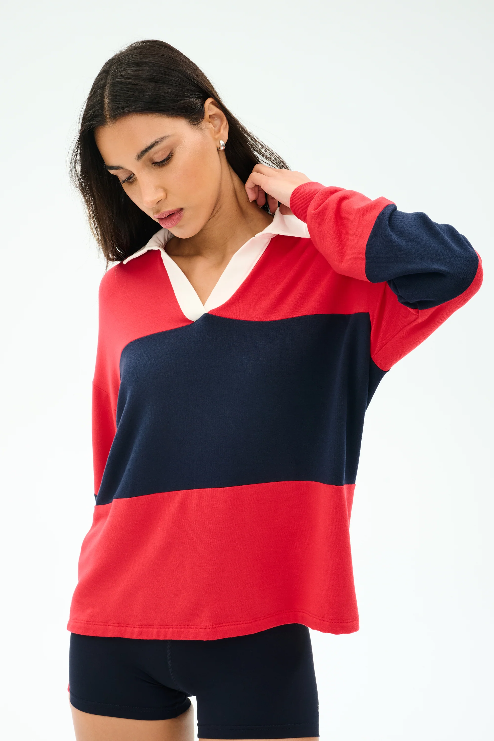 Katie Fleece Rugby - Pirate Red/Indigo - Image 2