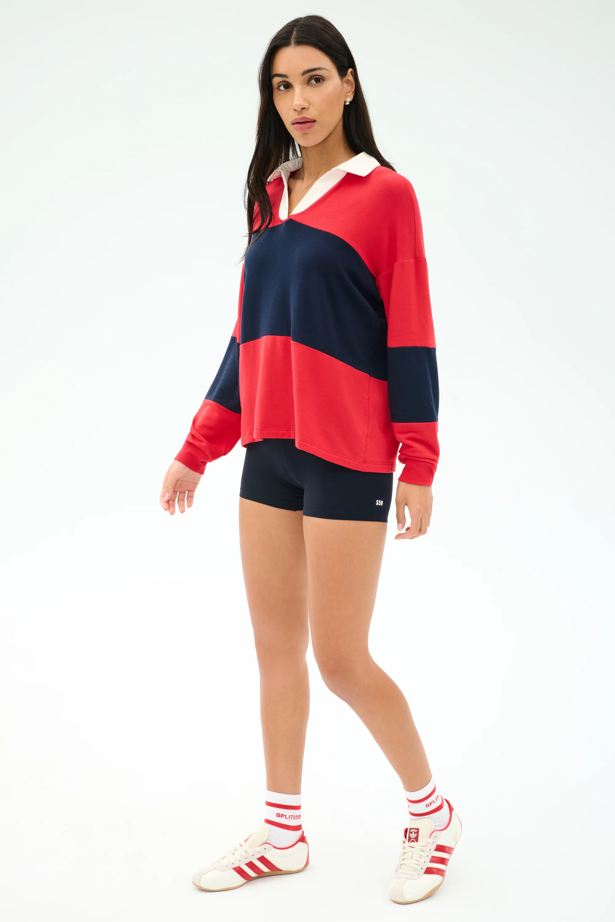 Katie Fleece Rugby - Pirate Red/Indigo - Image 5