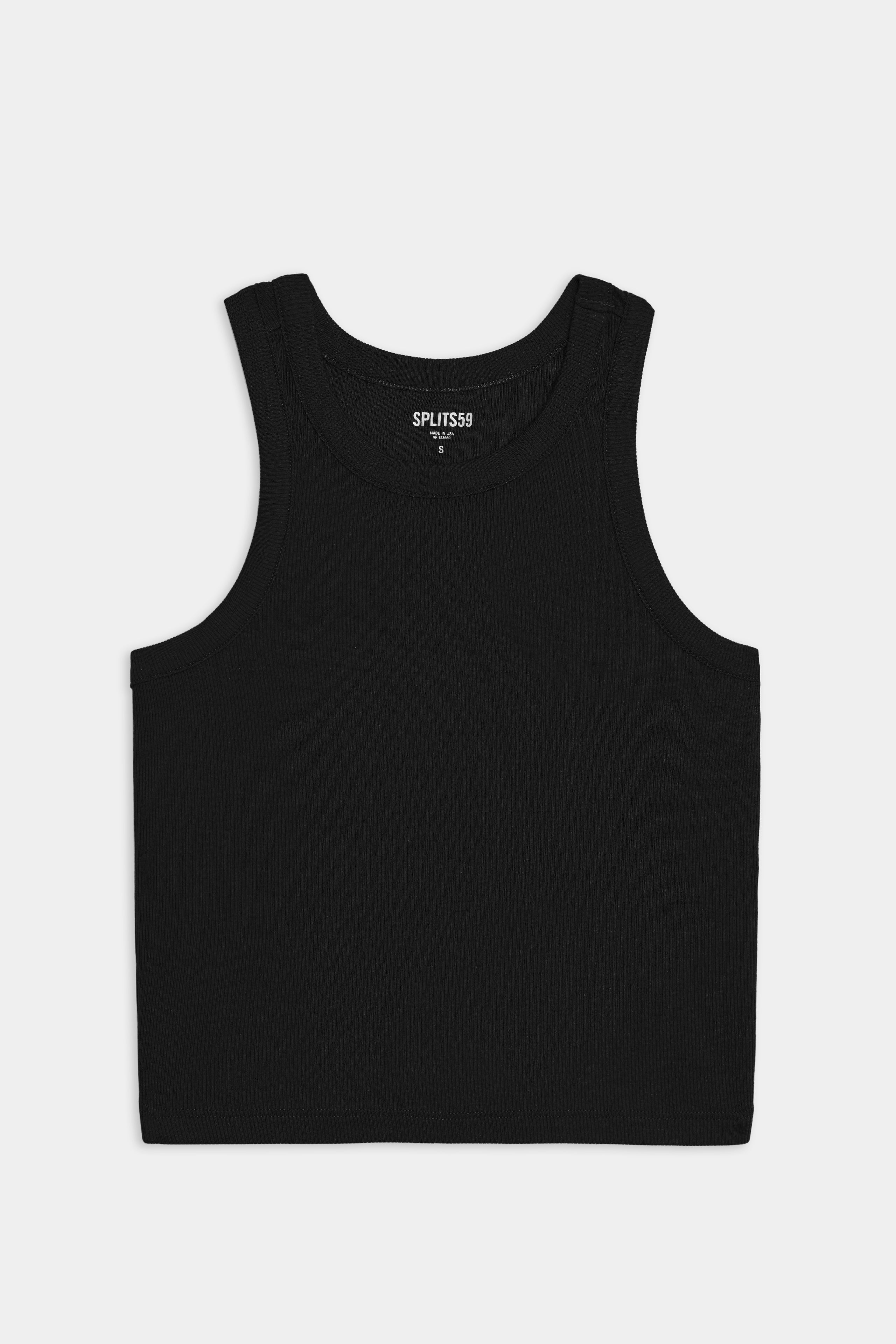 Kiki Rib Crop Tank - Black - Image 7