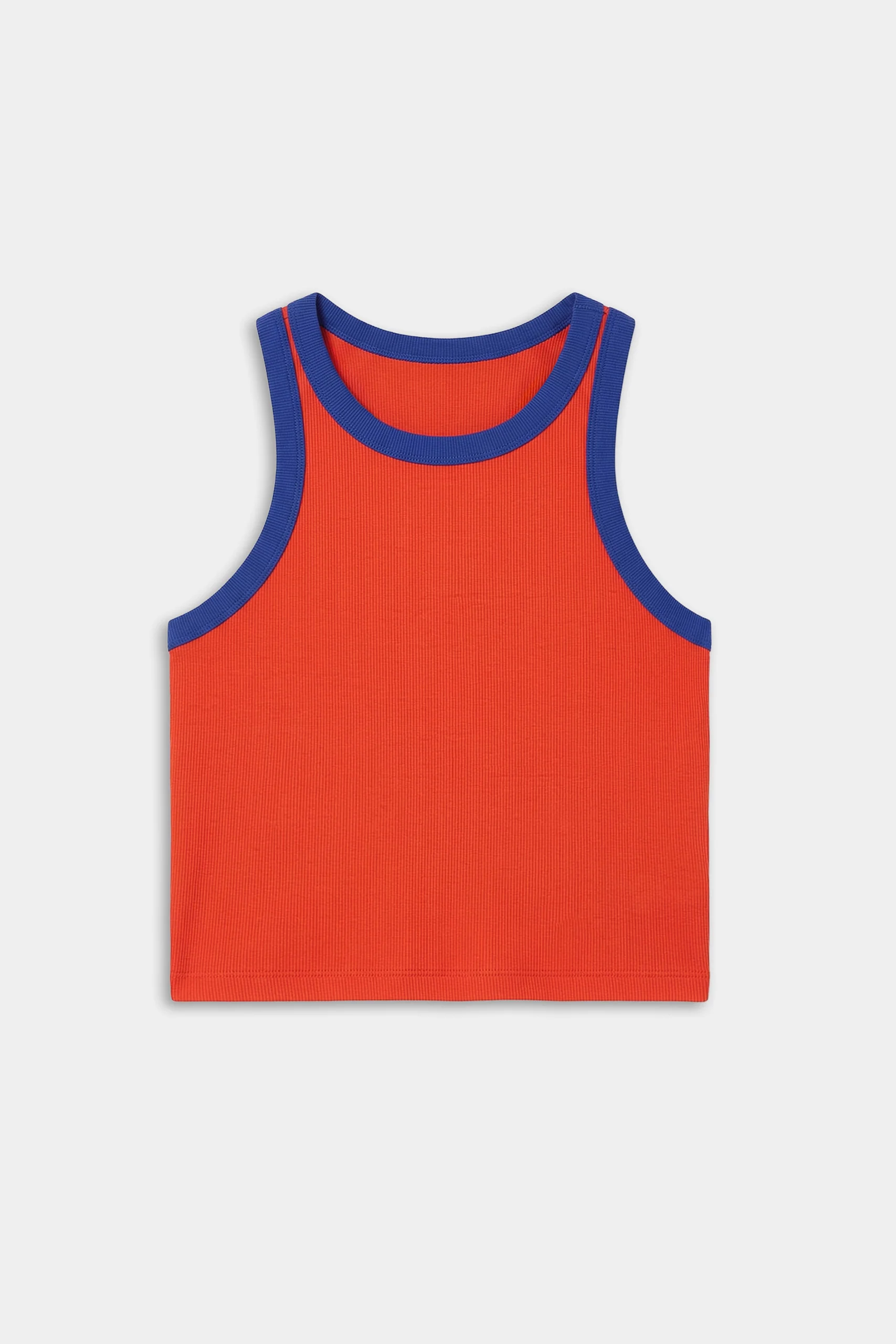 Kiki Rib Crop Tank - Lotus Red/Cobalt - Image 7