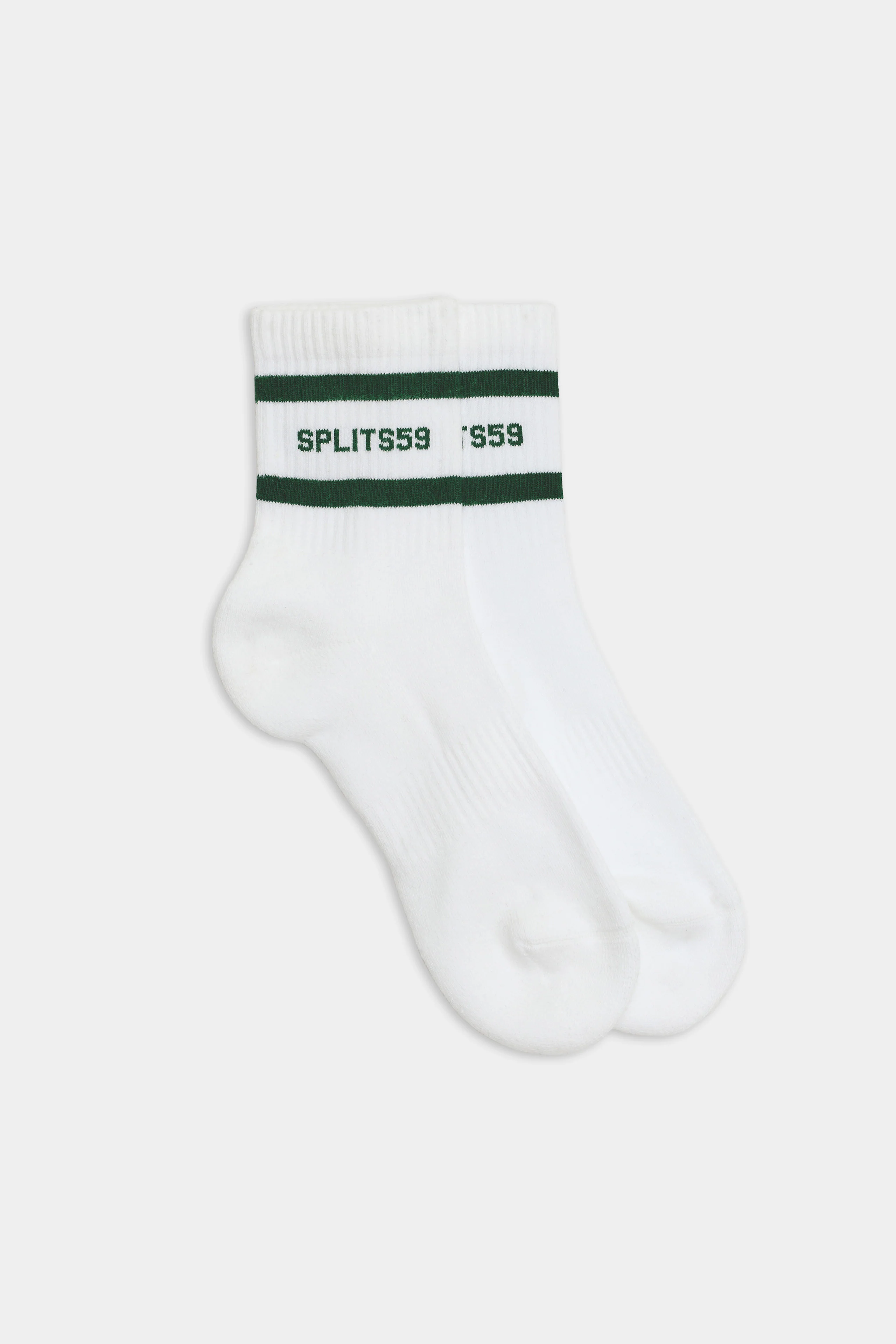 Logo Stripe Quarter Socks - White/Military