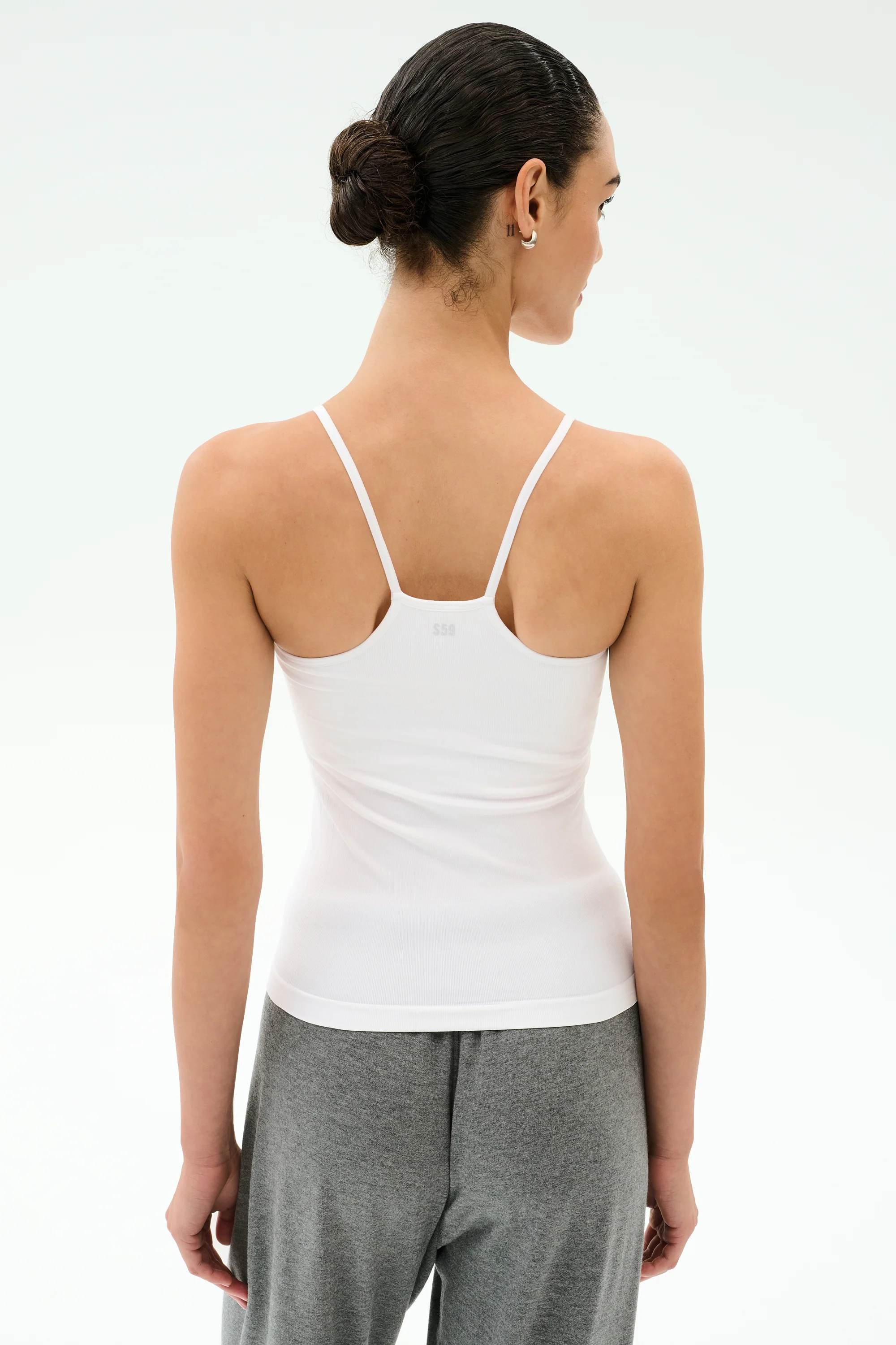 Loren Seamless Waist Length Tank - White - Image 3