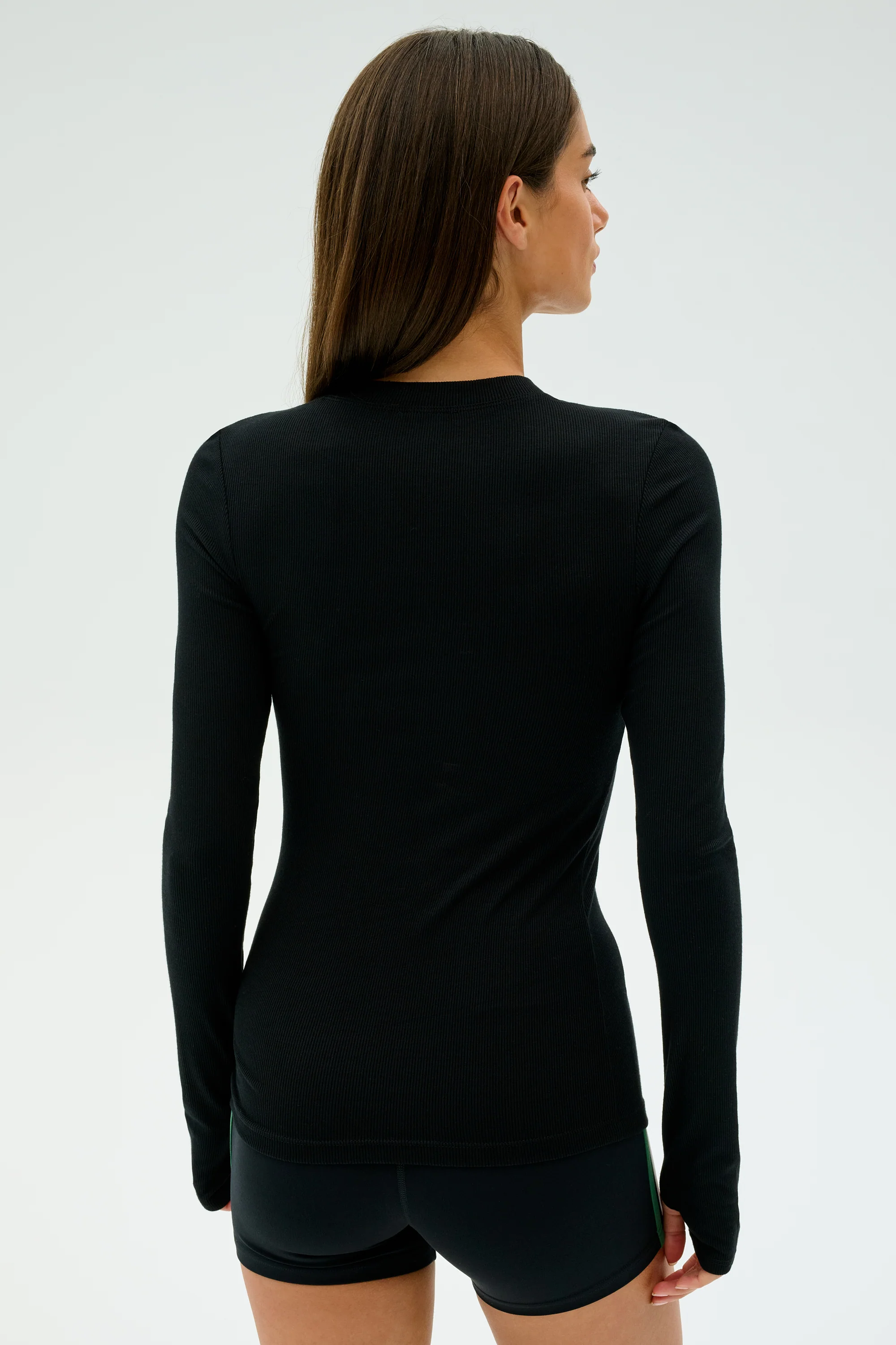 Louise Rib Long Sleeve - Black - Image 3