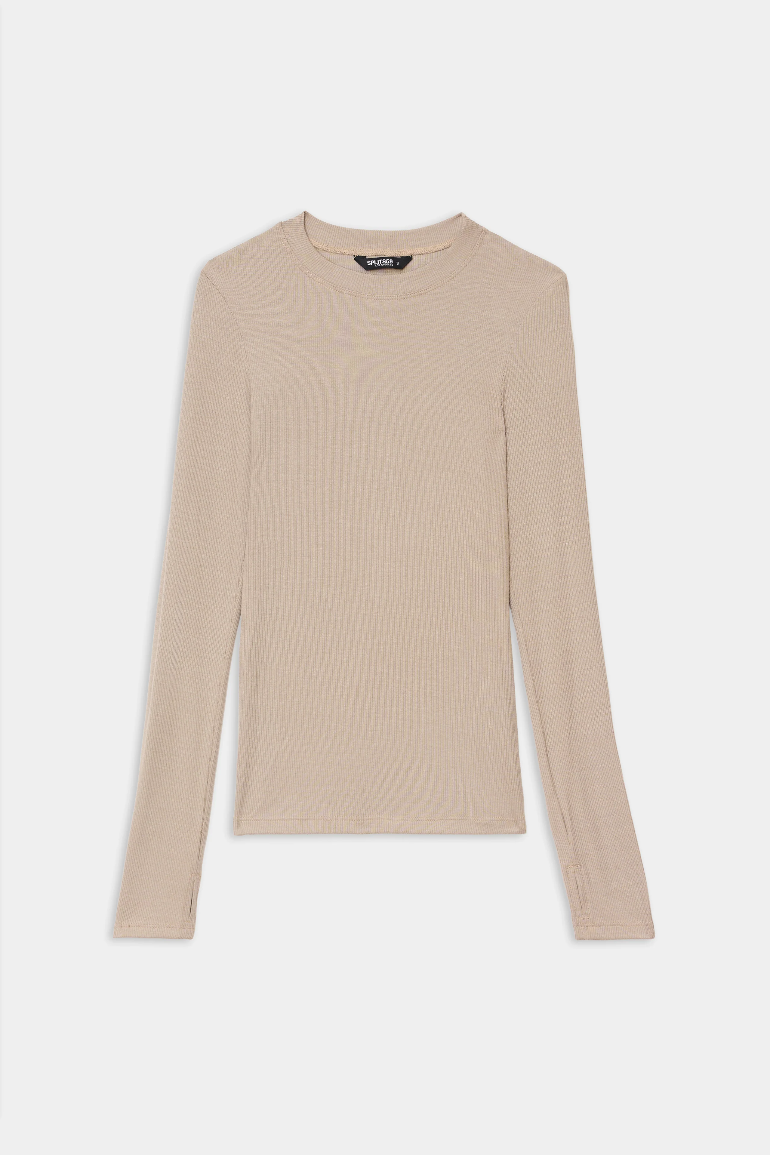 Louise Rib Long Sleeve - Latte - Image 7