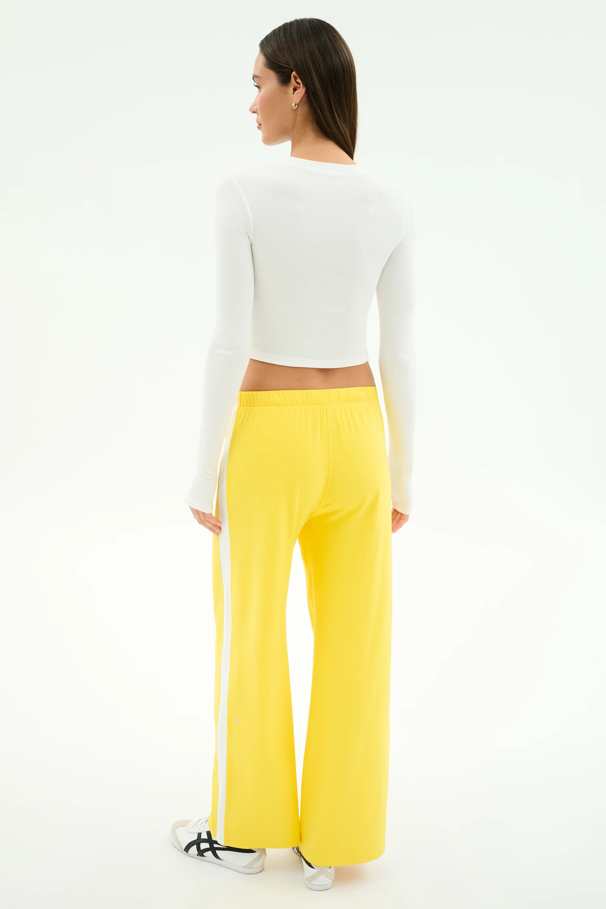 Louise Rib Long Sleeve Crop - White - Image 6