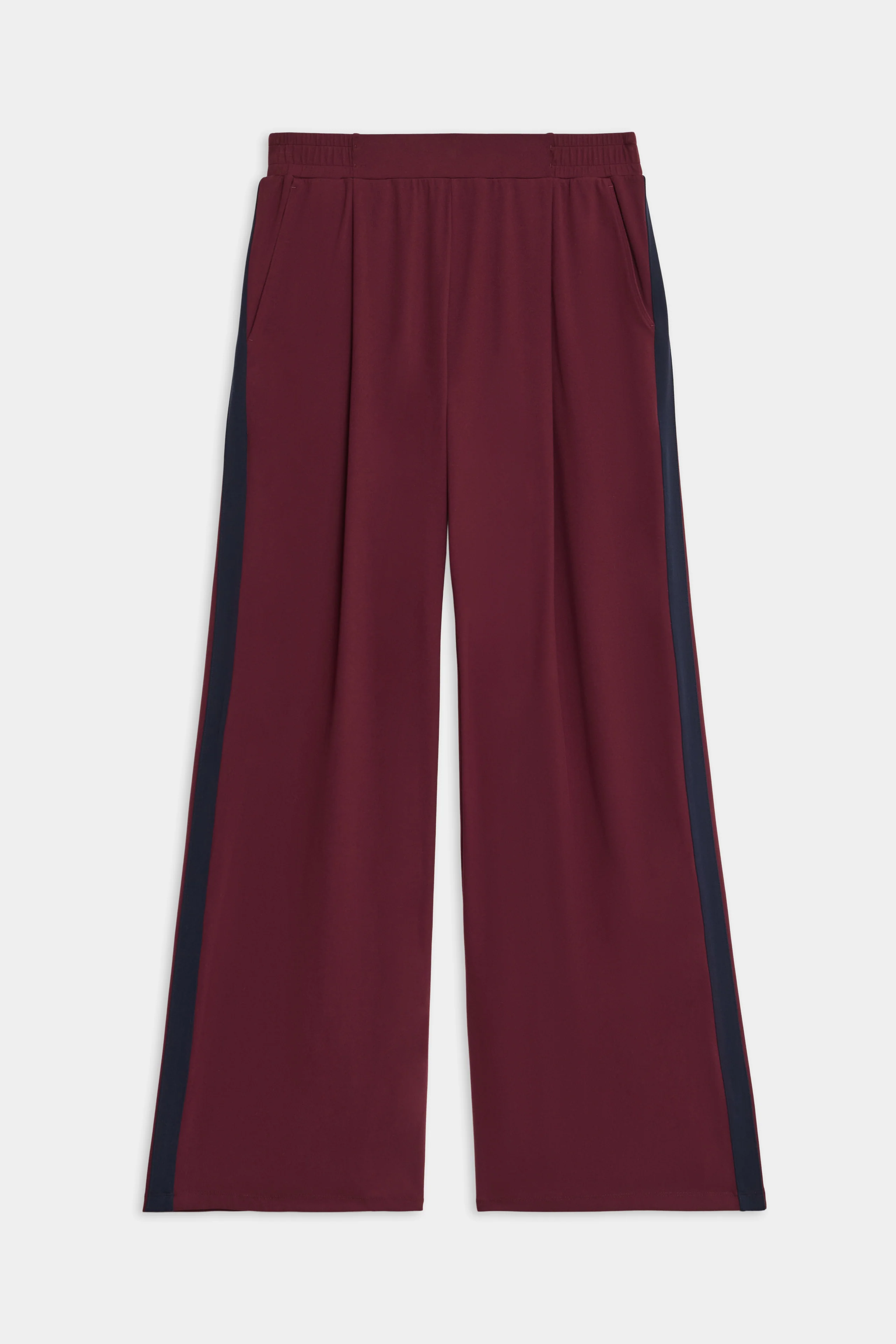 Luca Airweight Trouser with Stripe - Dark Cherry/Indigo - Image 7