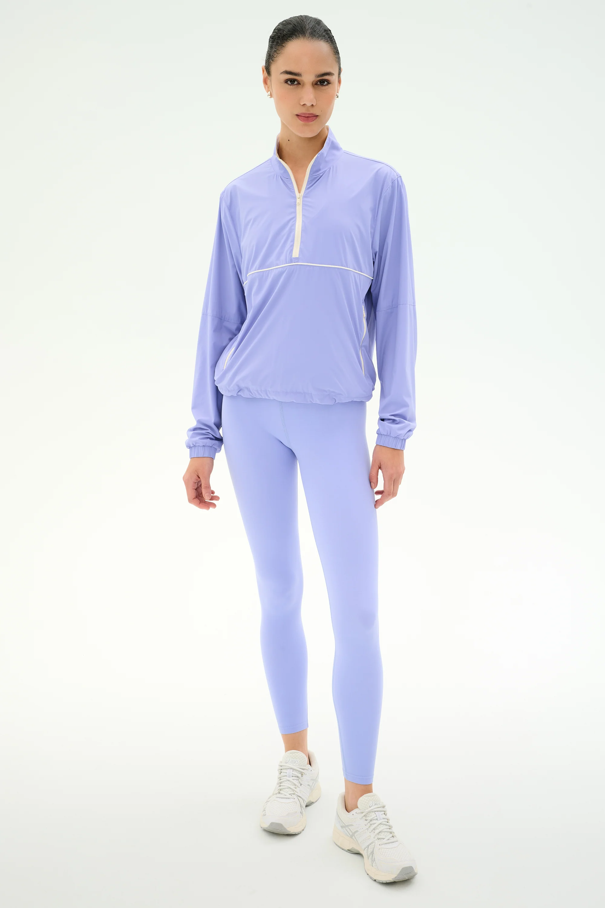 Lyle Woven Nylon Pullover - Purple Haze/Creme - Image 4