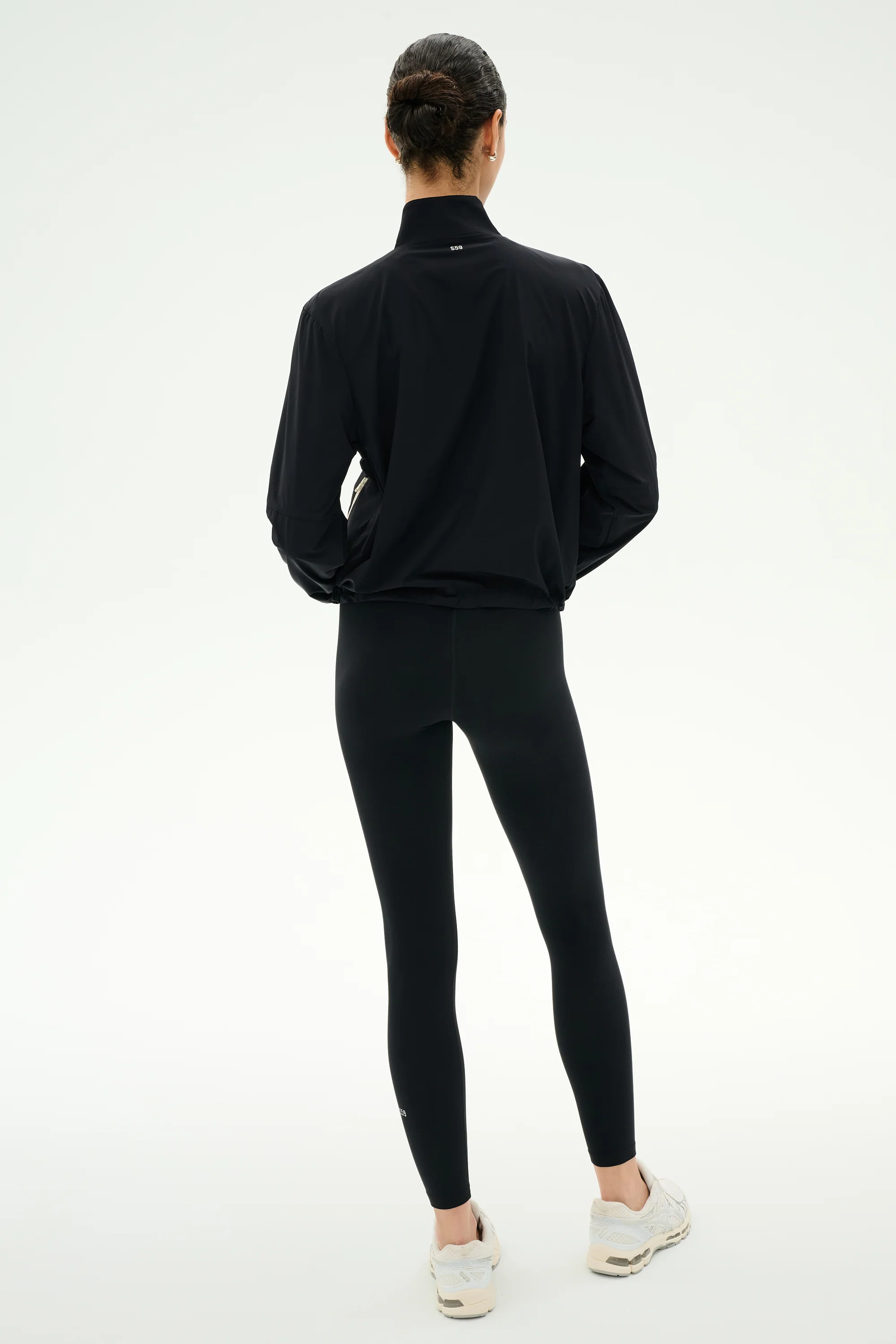 Lyle Woven Nylon Pullover - Black/Creme - Image 6