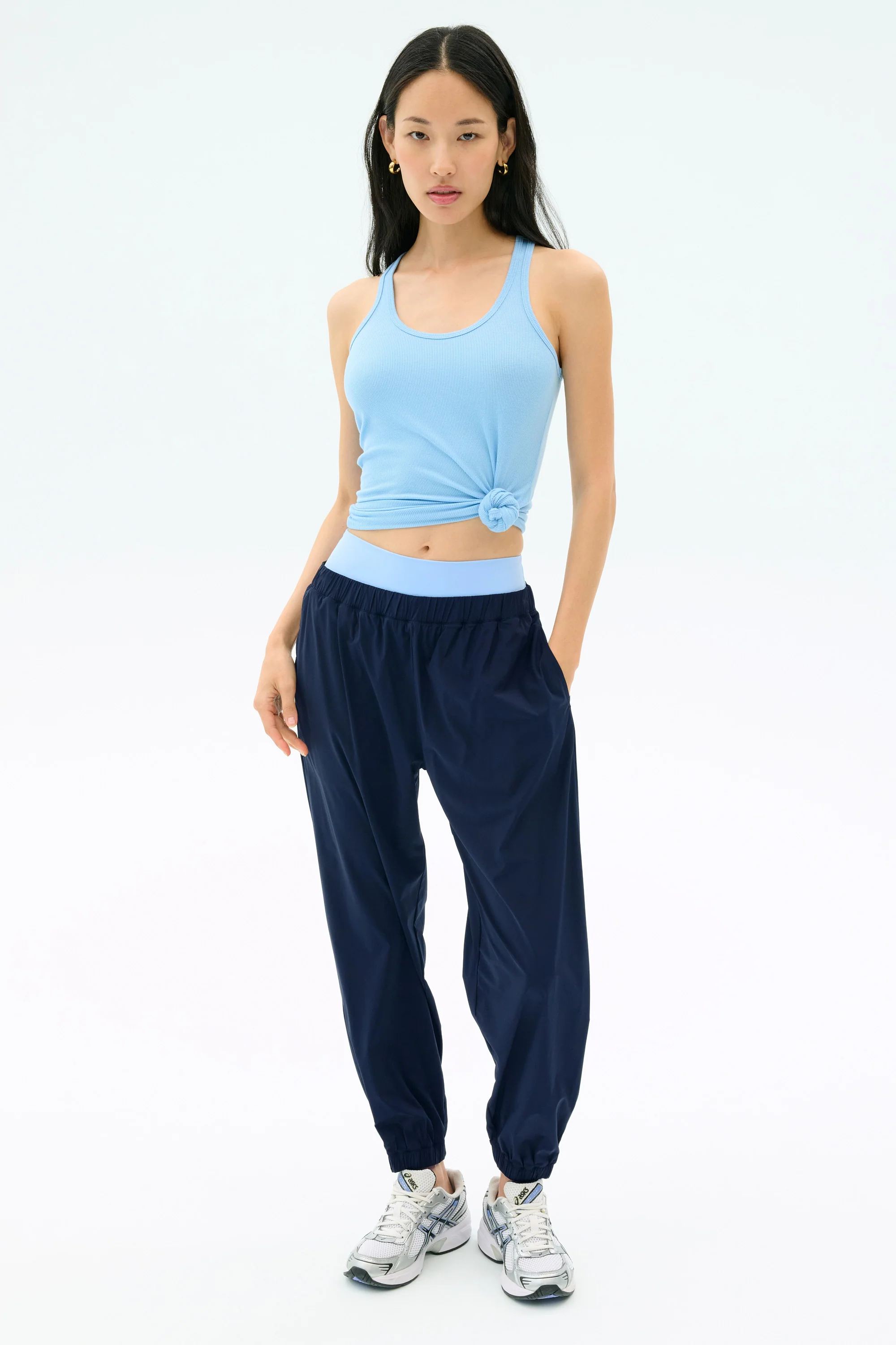 Megan Woven Nylon Jogger - Indigo - Image 4