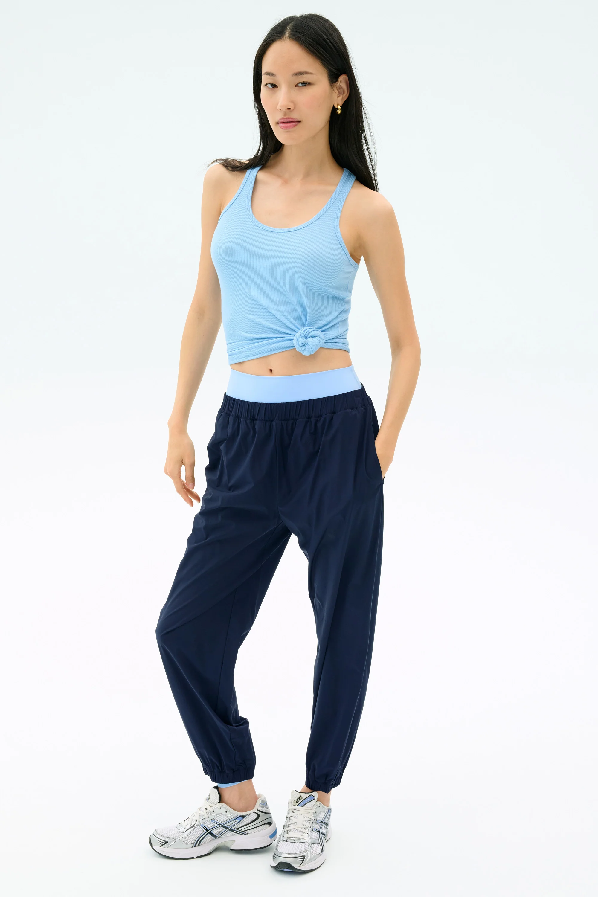 Megan Woven Nylon Jogger - Indigo - Image 5
