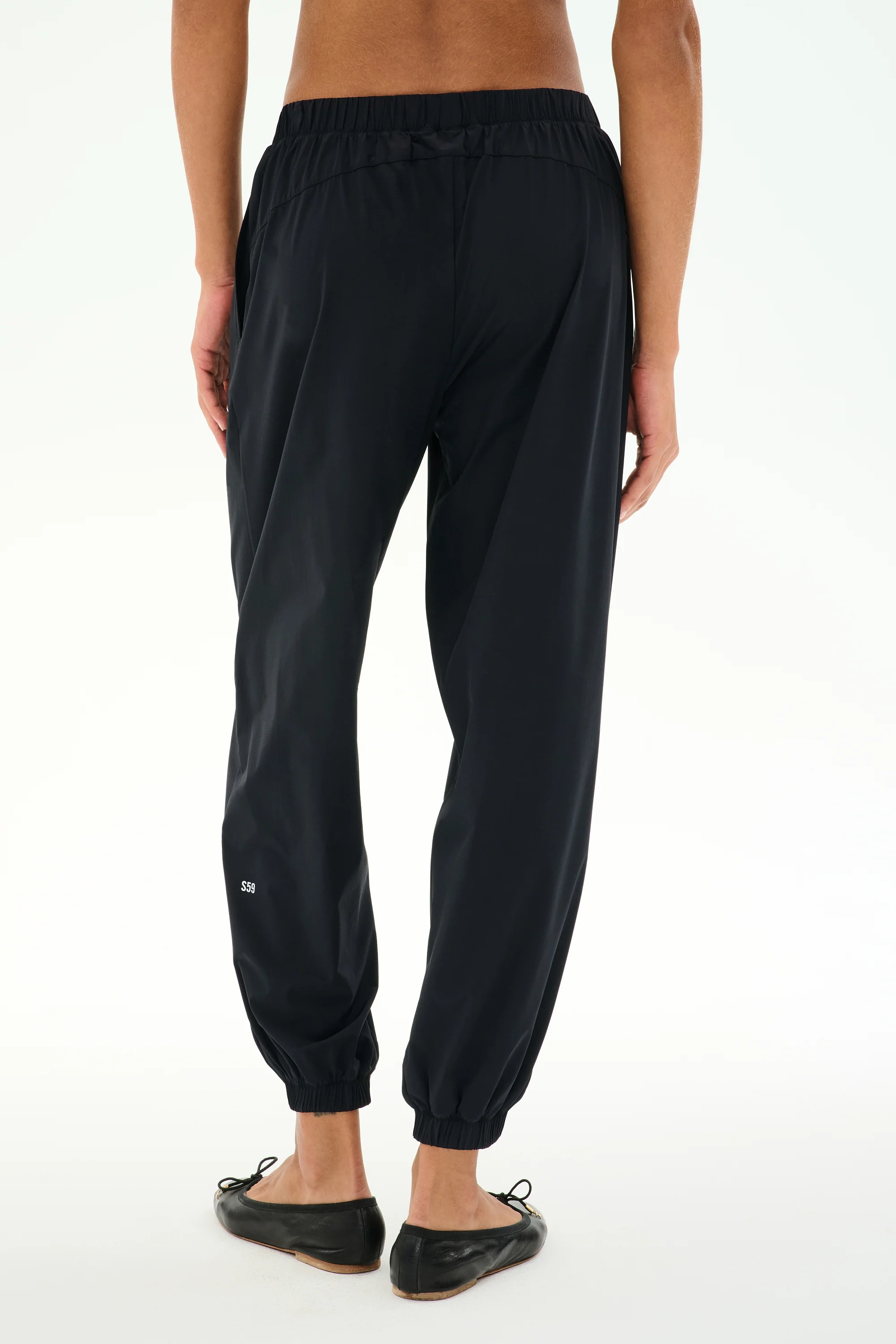 Megan Woven Nylon Jogger - Black - Image 3