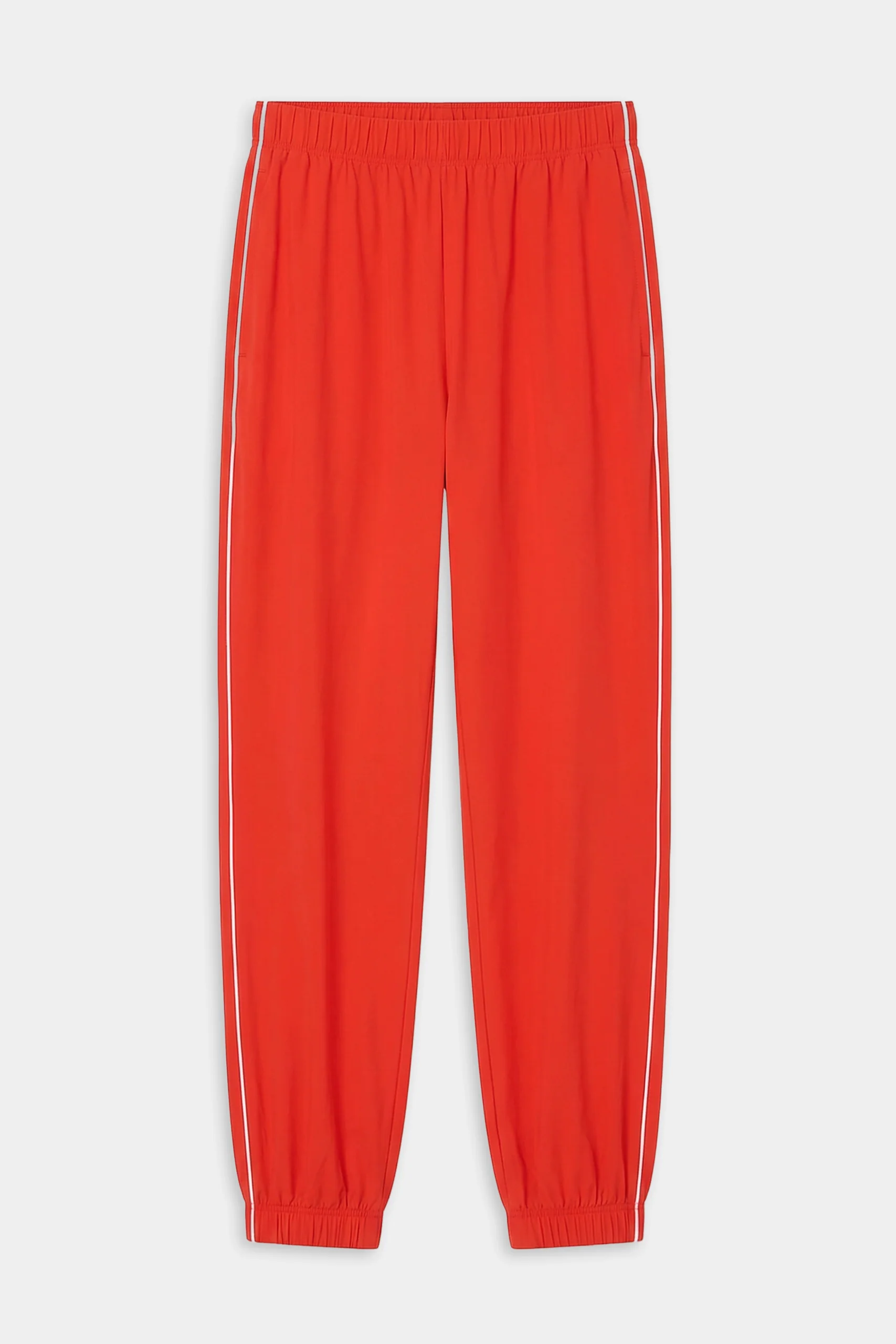 Megan Woven Nylon Jogger w/ Piping - Lotus Red/Creme - Image 6