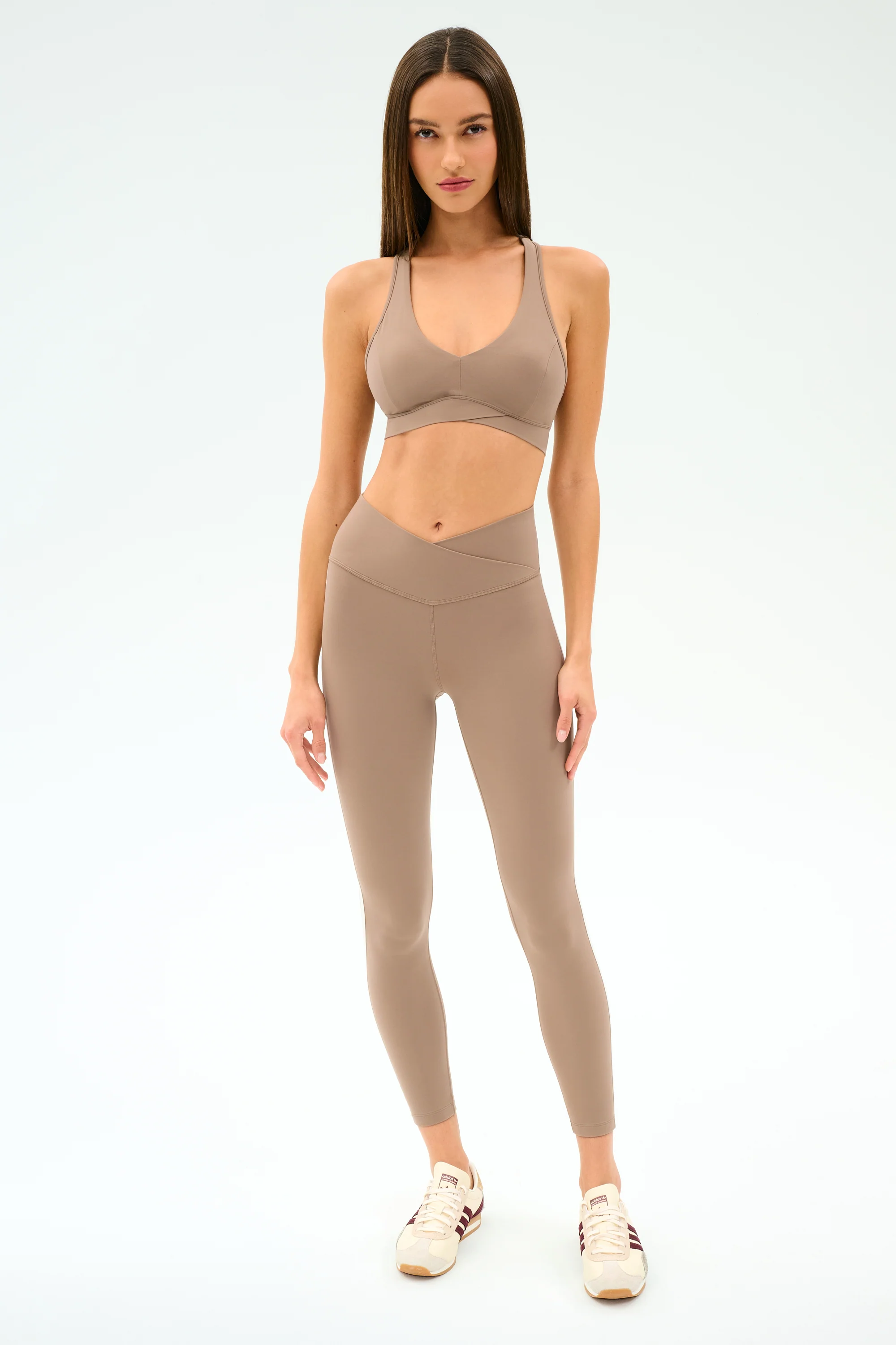 Mia Rigor Legging w/ Stripe - Latte/White - Image 4