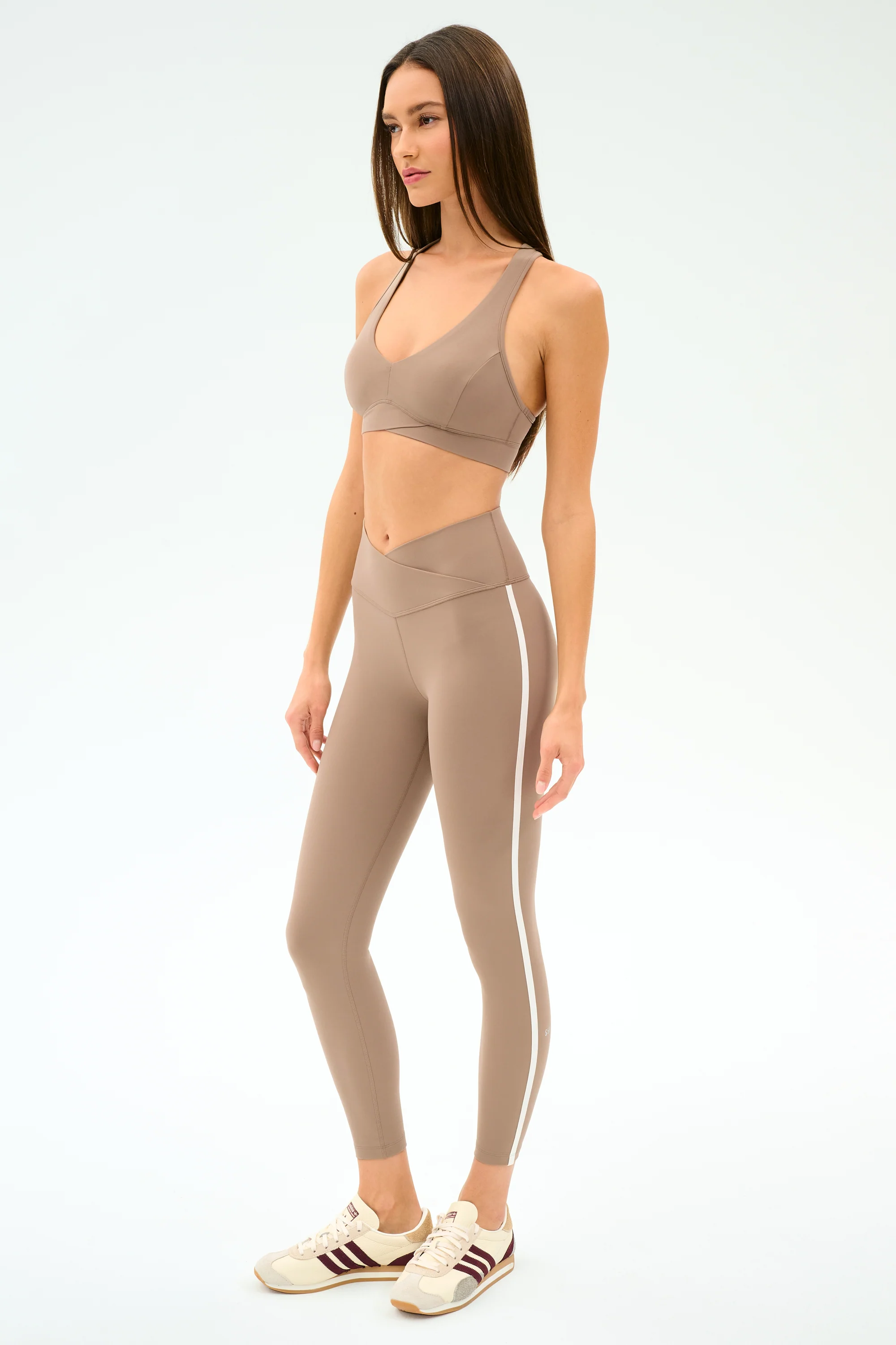 Mia Rigor Legging w/ Stripe - Latte/White - Image 5