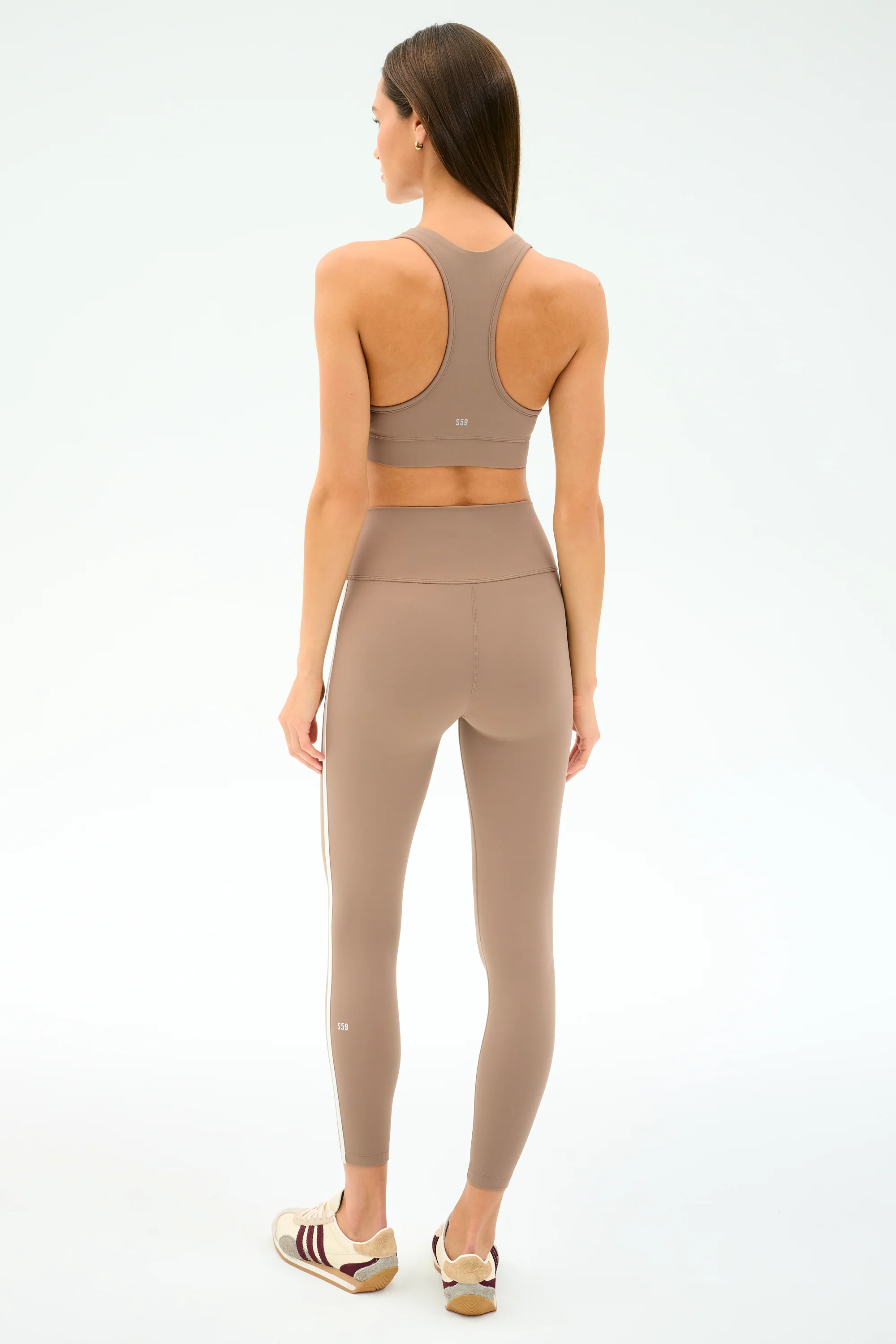 Mia Rigor Legging w/ Stripe - Latte/White - Image 6