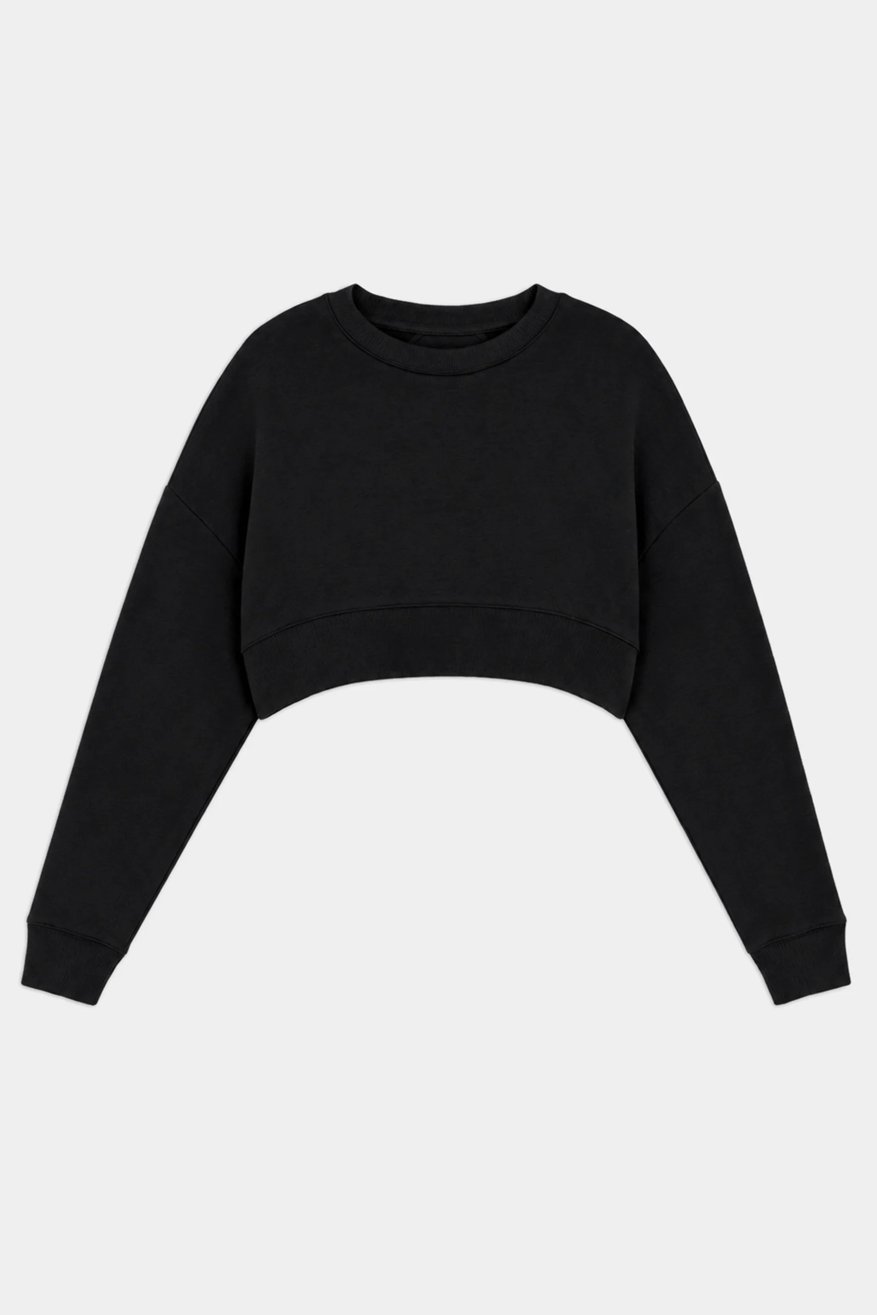 Noah Fleece Crop Sweatshirt - Black - Image 7